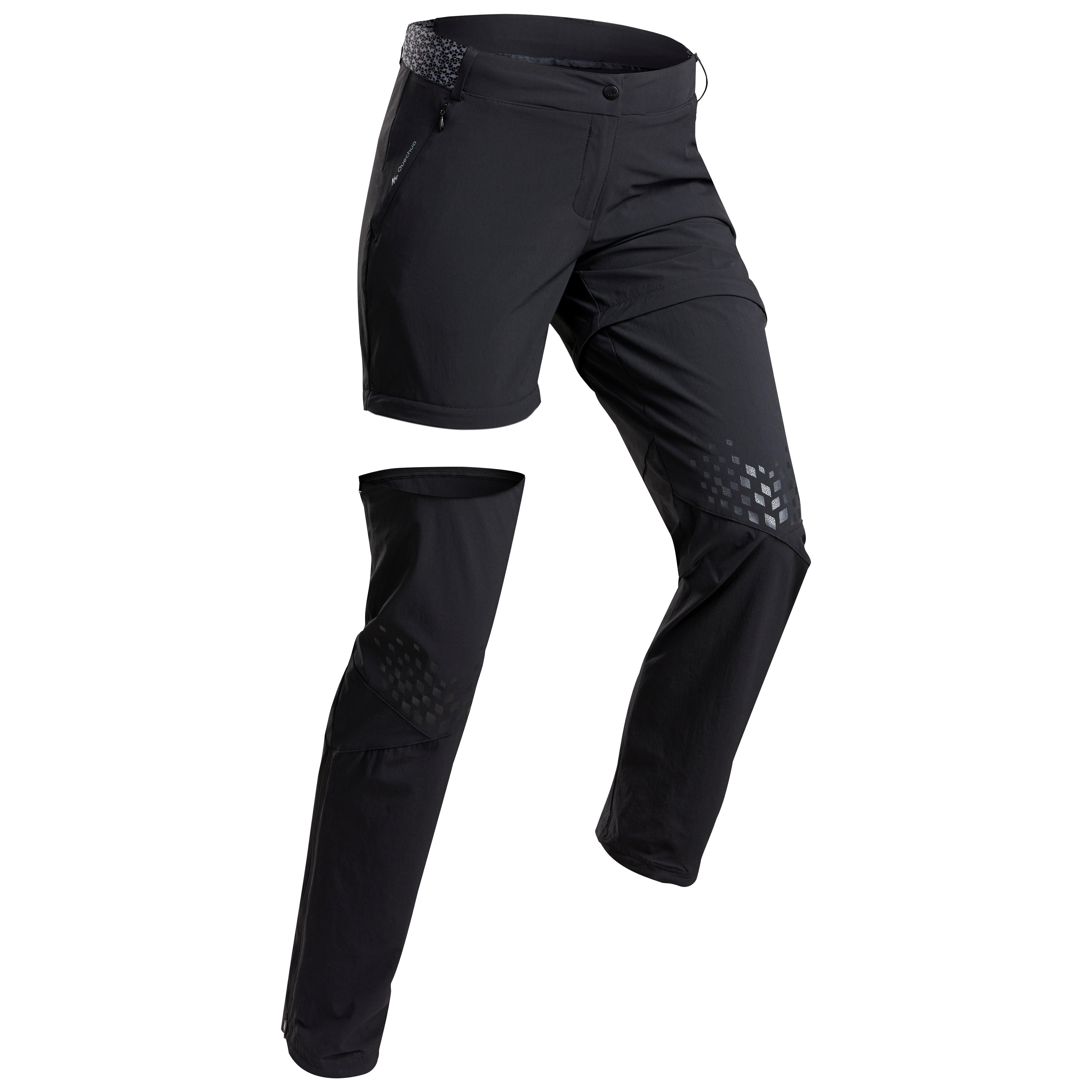 Quechua Zip-Off-Hose Bergwandern MH550 Damen schwarz