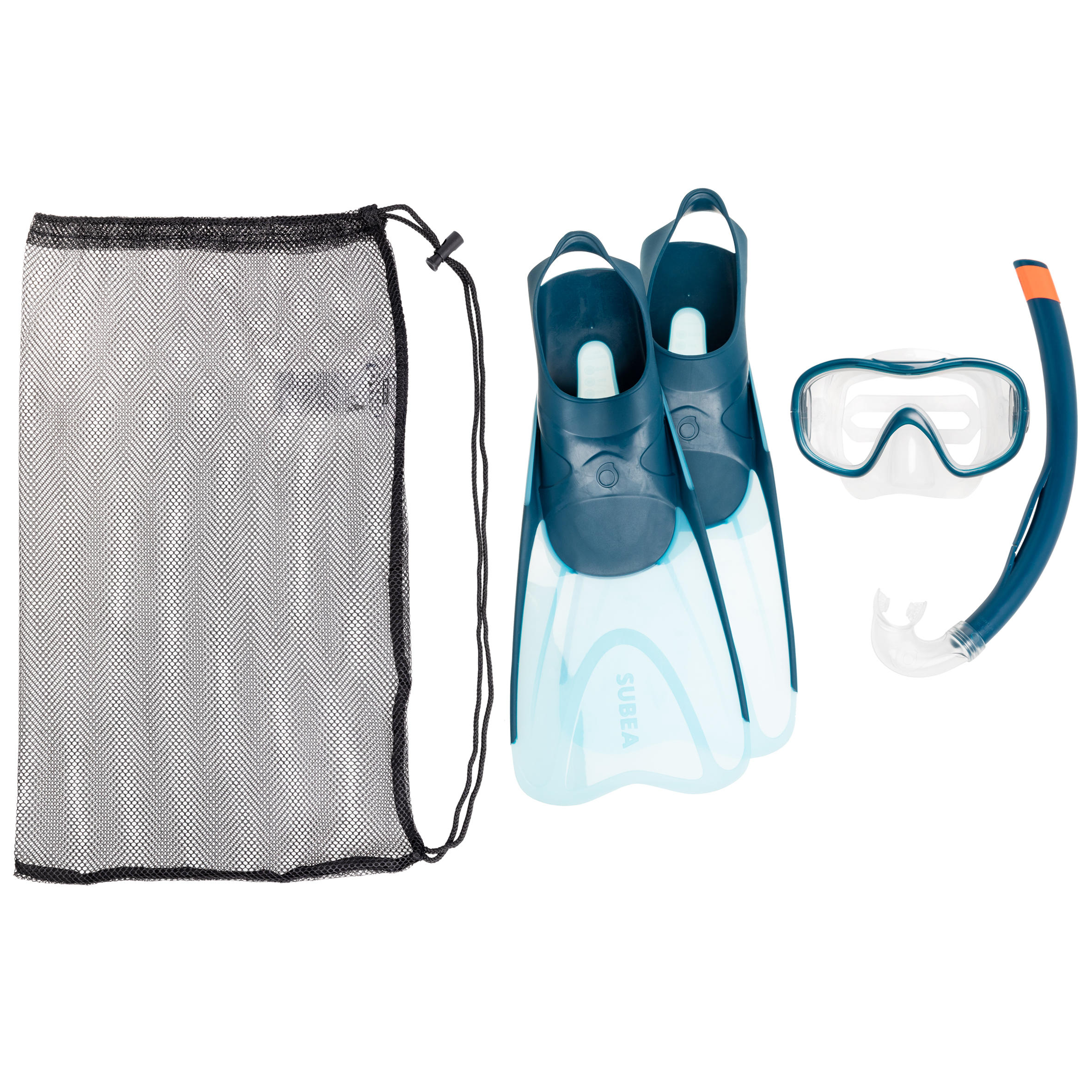 Subea Schnorchel-Set SNK 500 mit Schnorchel/Flossen und Maske Damen/Herren blau