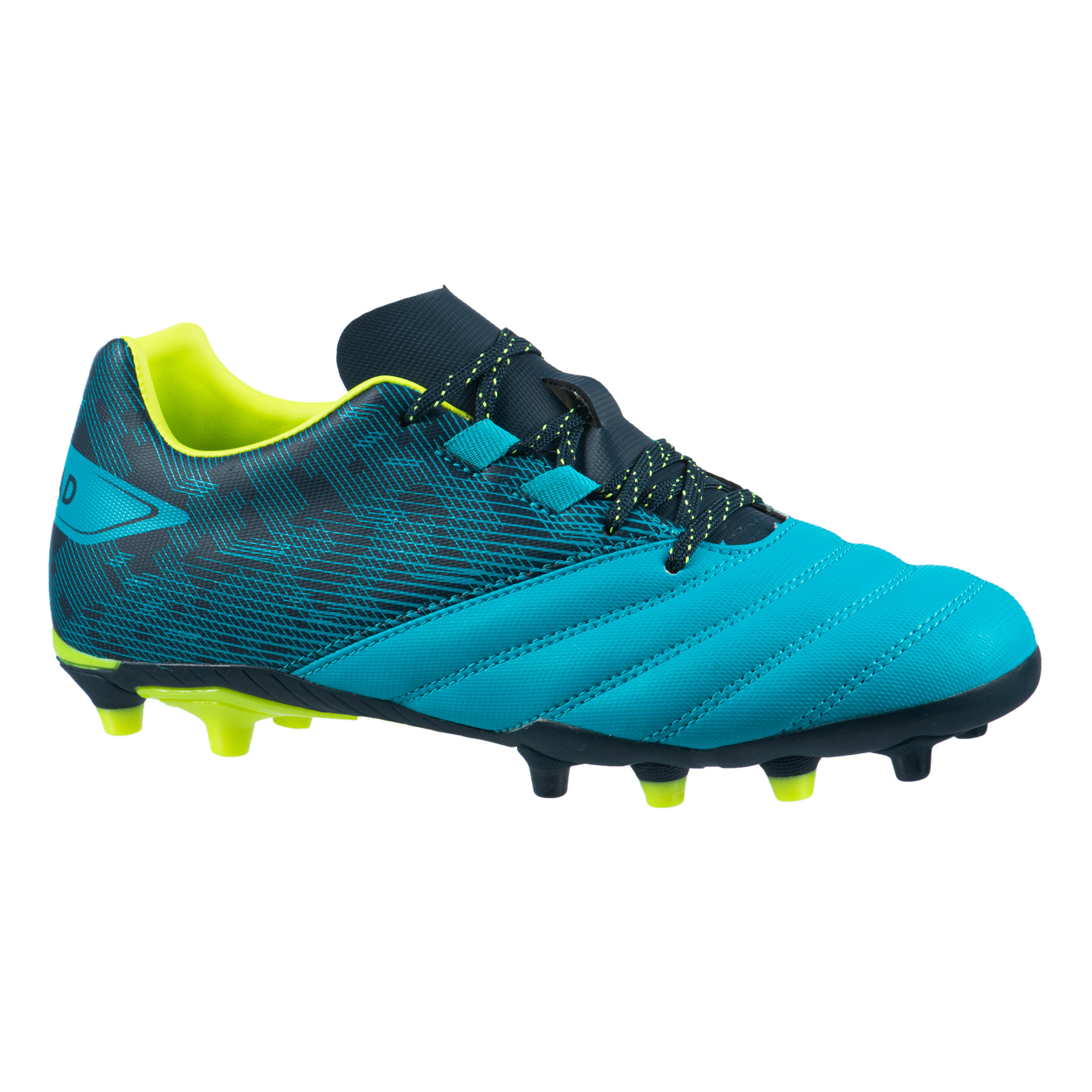 Offload Rugbyschuhe R500 FG gegossene Sohle trockener Untergrund Kinder gelb