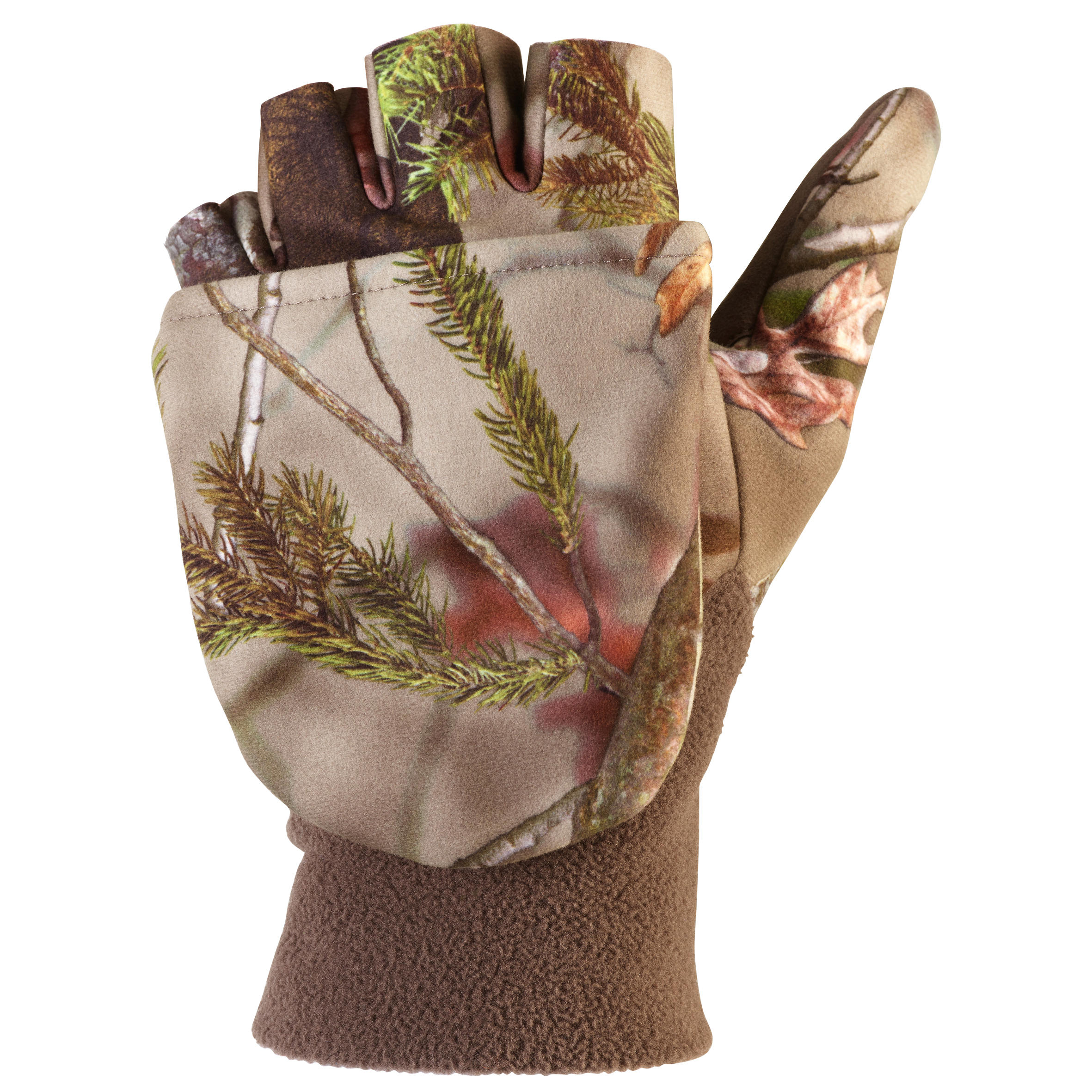 Solognac JAGD-HANDSCHUHE FINGERLOS GERÄUSCHARM CAMOUFLAGE BRAUN