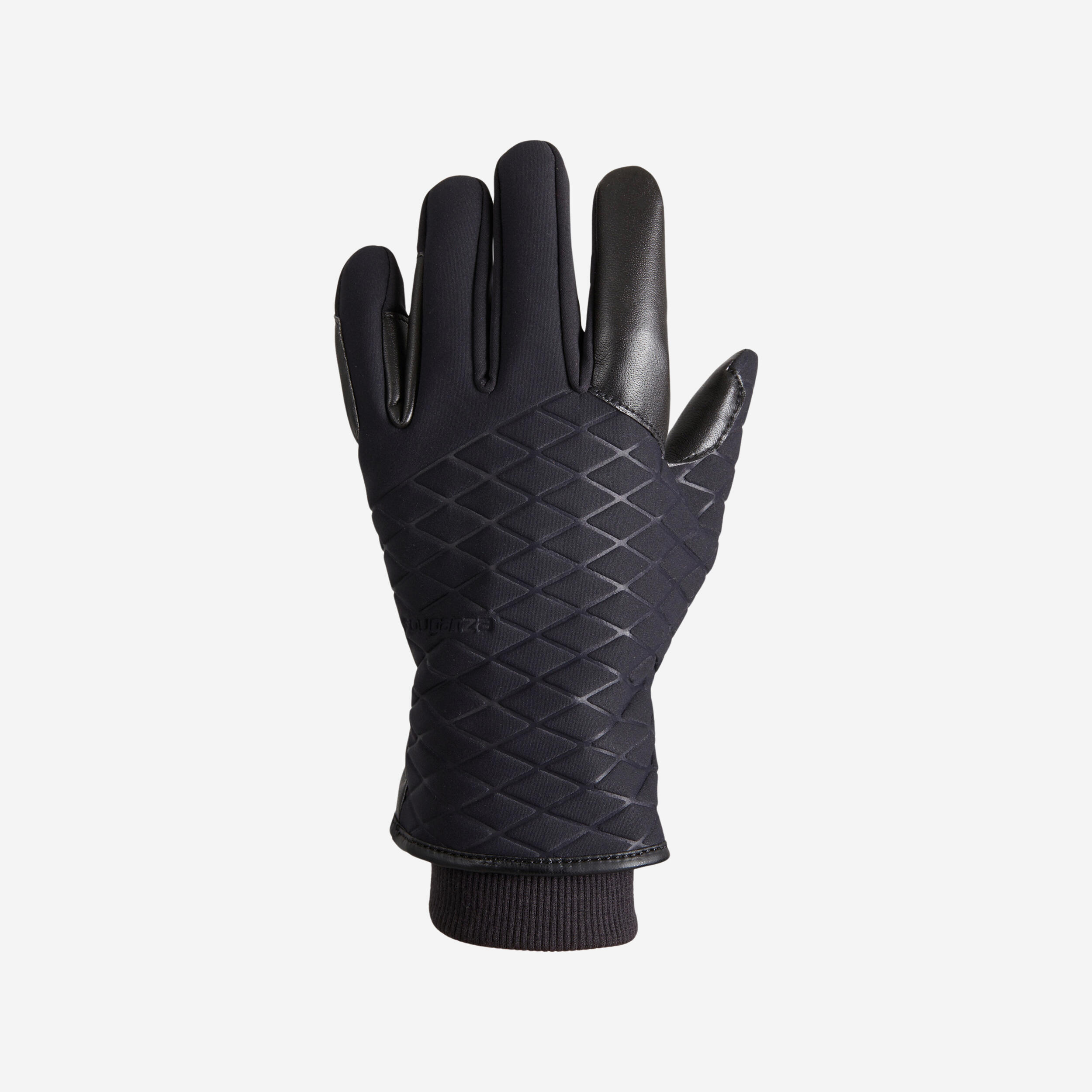 Fouganza Winter-Reithandschuhe 500 Warm wasserdicht Kinder schwarz