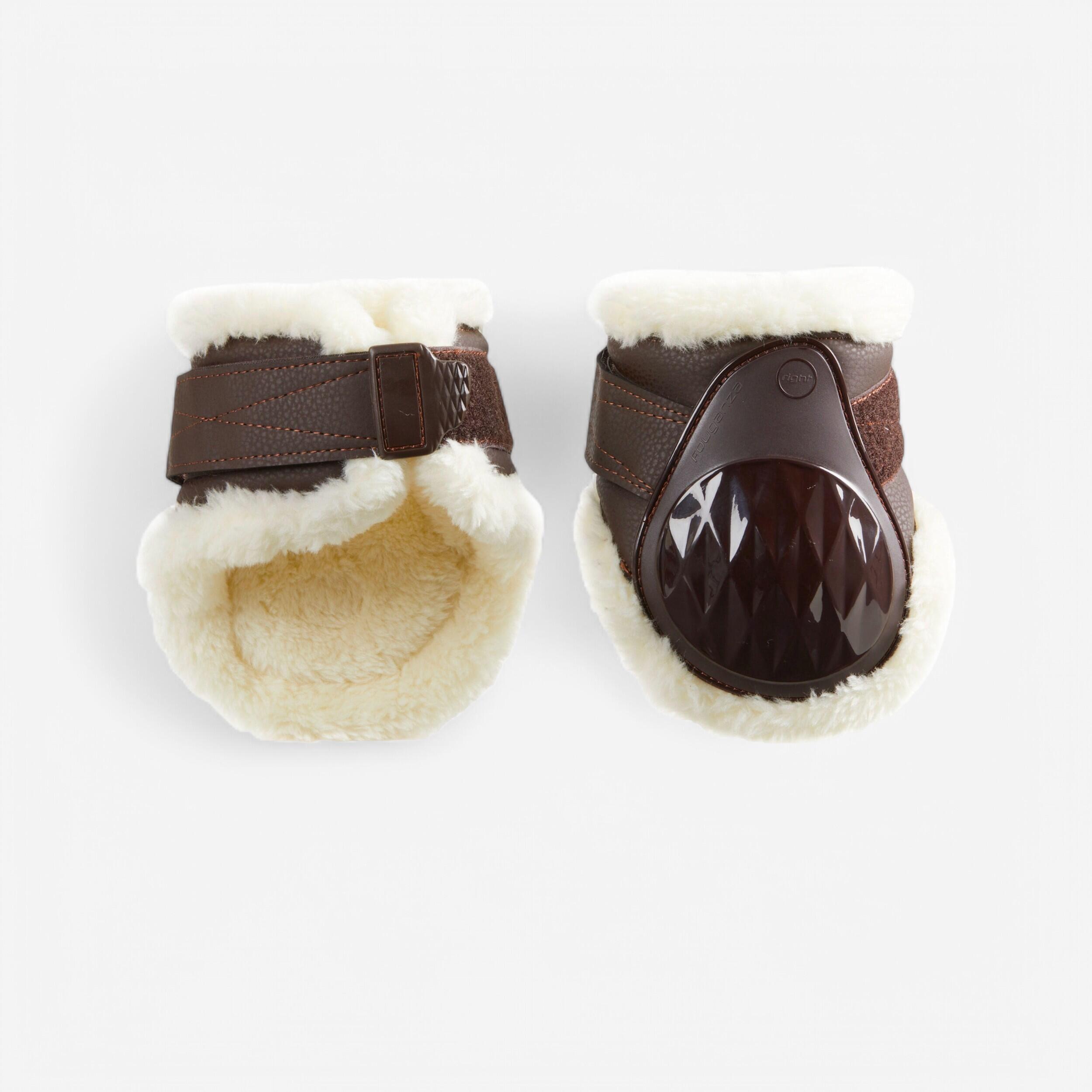 Fouganza Streichkappen 580 Synthetik-Lammfell Pferd braun