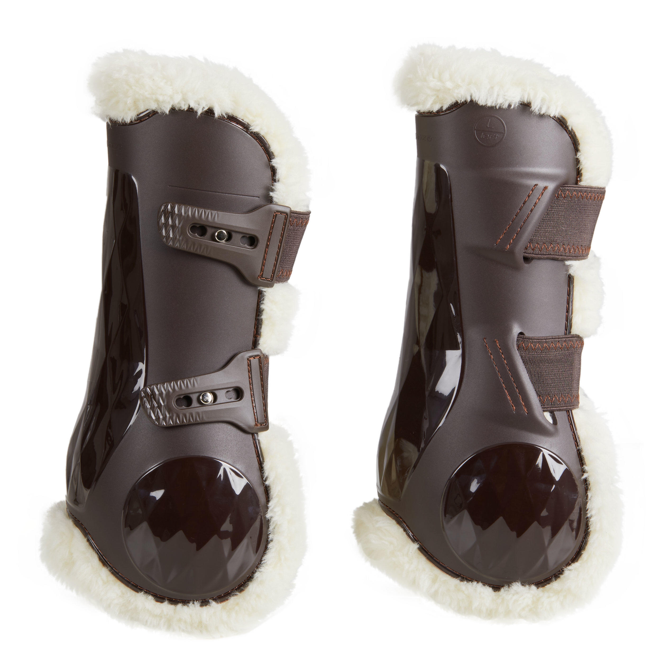 Fouganza Gamaschen 580 Synthetik-Lammfell Pferd braun