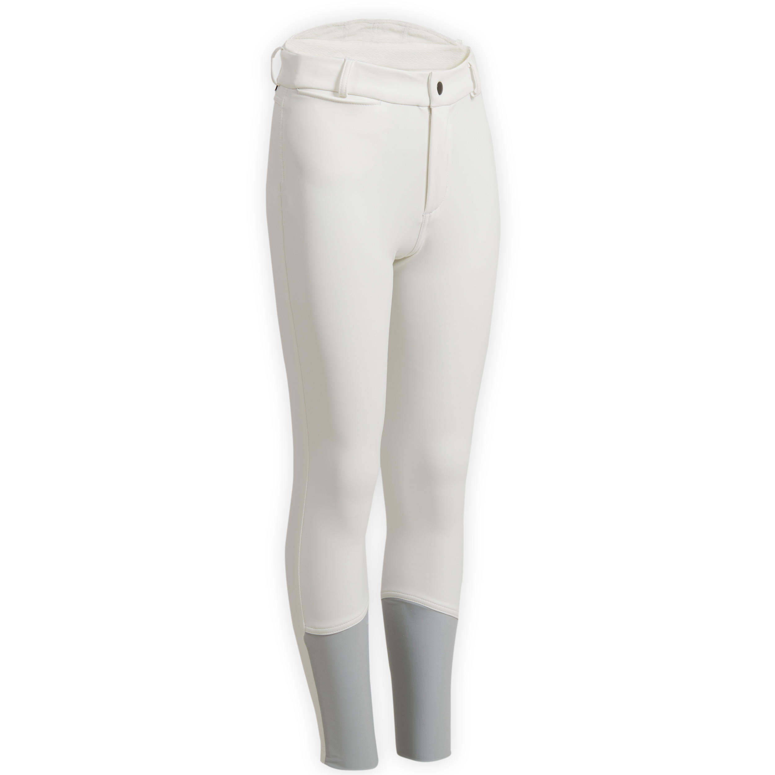 Fouganza Turnierreithose Kipwarm Winter wasserabweisend Vollbesatz Full Grip Kinder weiss