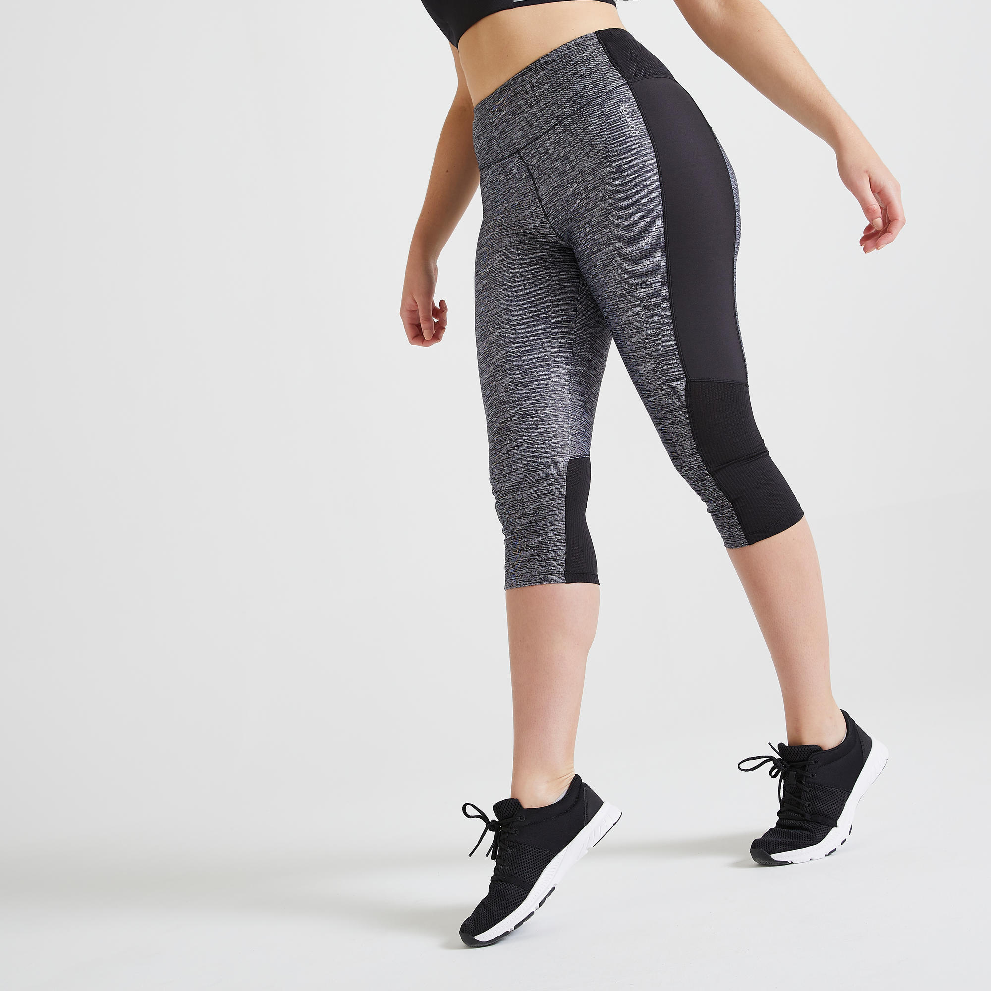 Domyos 3/4-Leggings hoher Bund Fitness