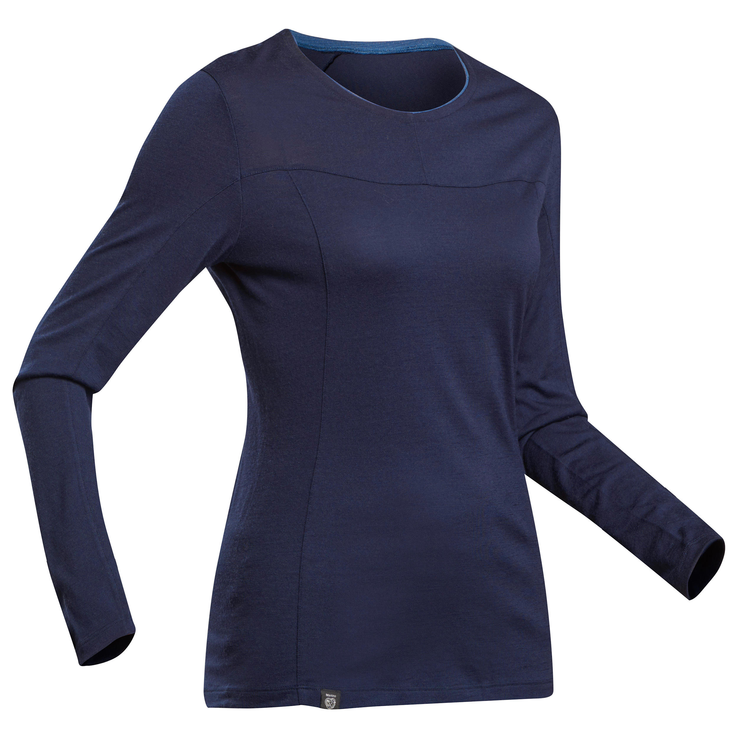 Forclaz Merinoshirt Bergtrekking MT500 langarm Damen navy