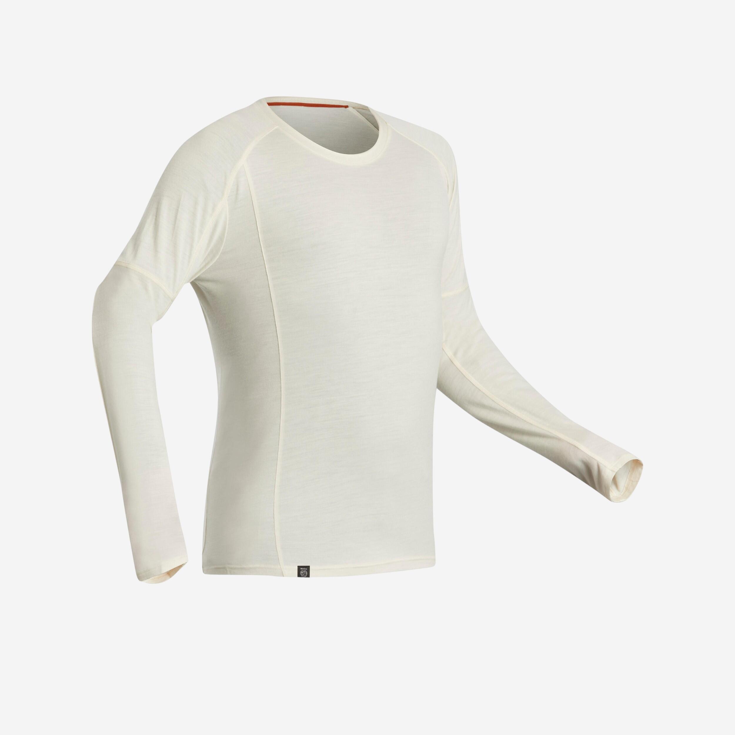 Forclaz Merino Shirt Trekking MT500 Herren ungefärbt greige