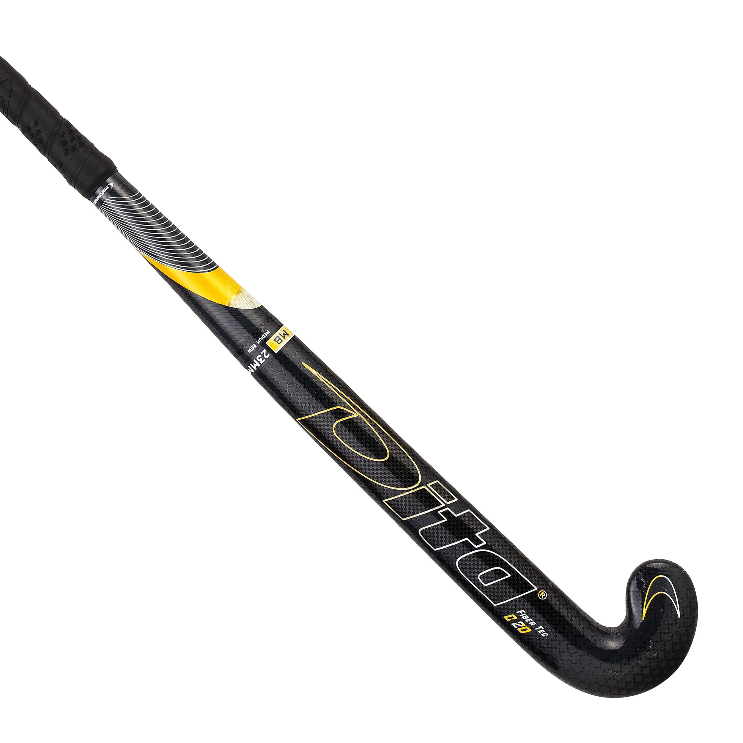 Dita Hockeyschläger Fibertec C20 Mid Bow 20% Carbon Jugendliche schwarz/gelb