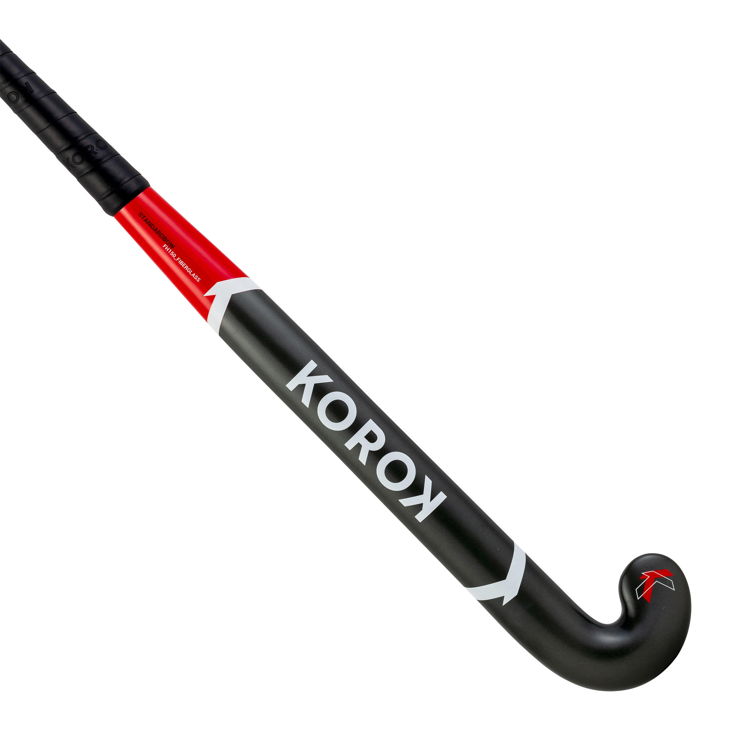 Korok Feldhockeyschläger FH150 Glasfaser Standard Bow Erwachsene grau/rot
