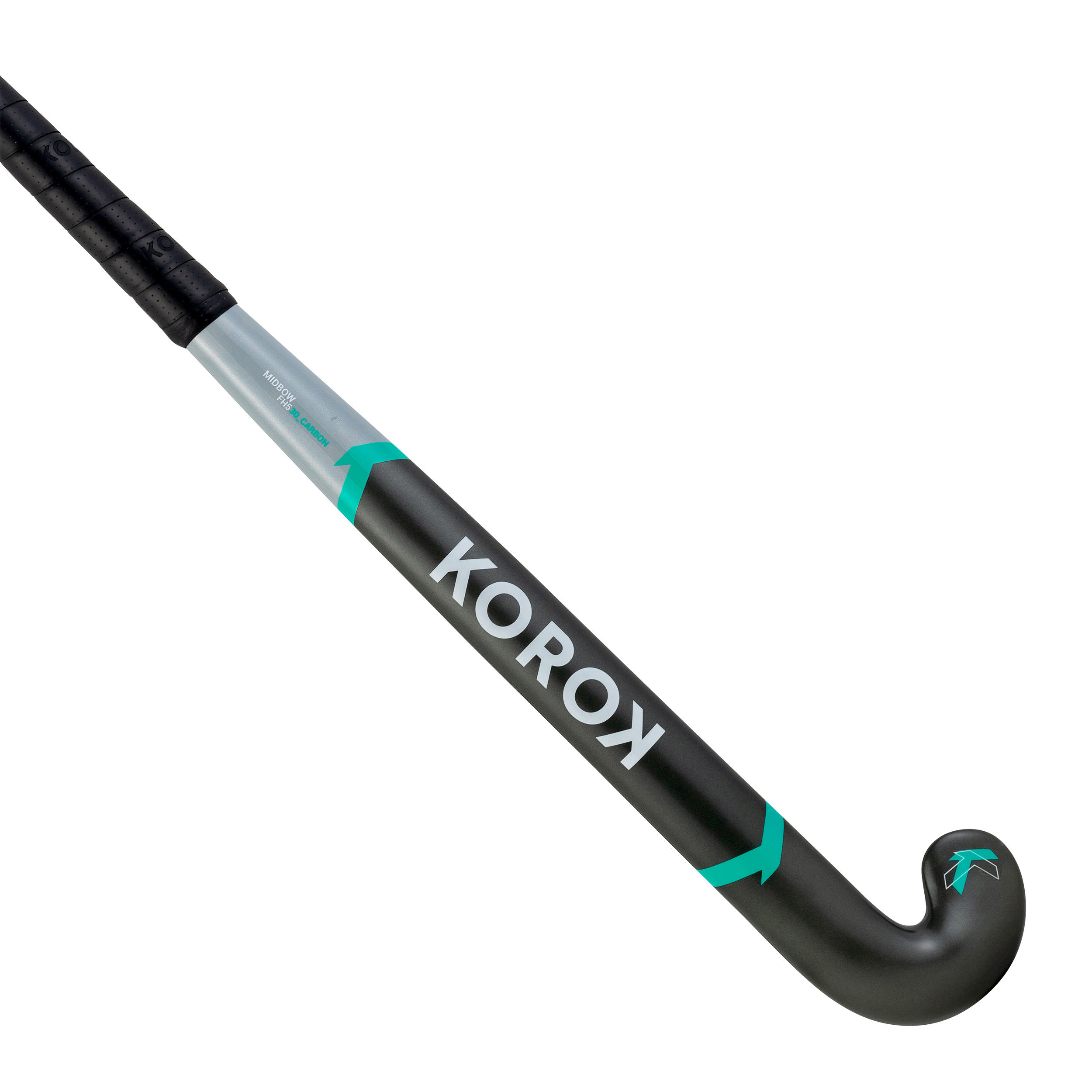 Korok Feldhockeyschläger FH530 Mid Bow 30% Carbon Erwachsene grau/türkis