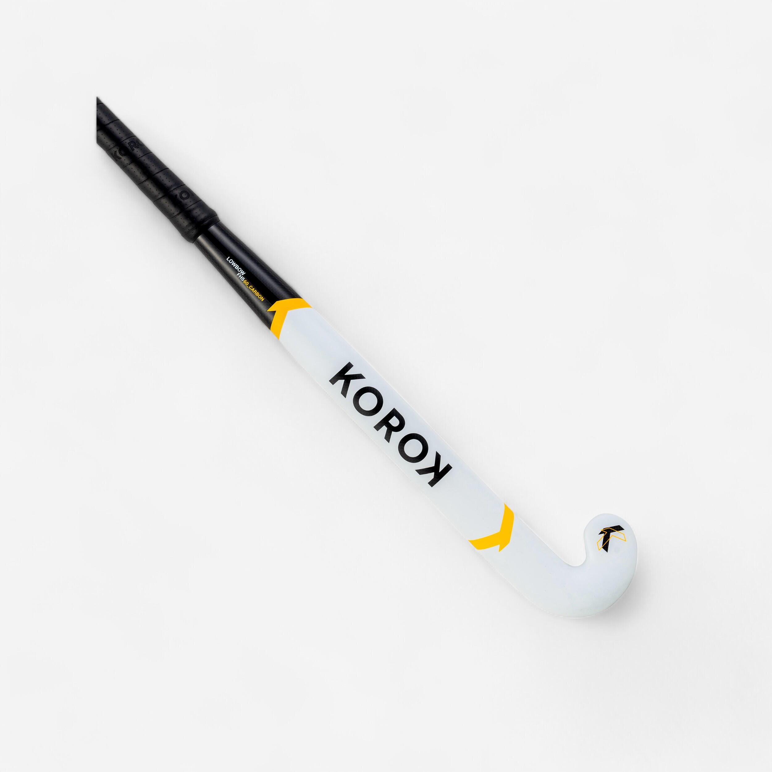 Korok Feldhockeyschläger FH560 LowBow 60 % Carbon Fortgeschrittene weiss/gelb