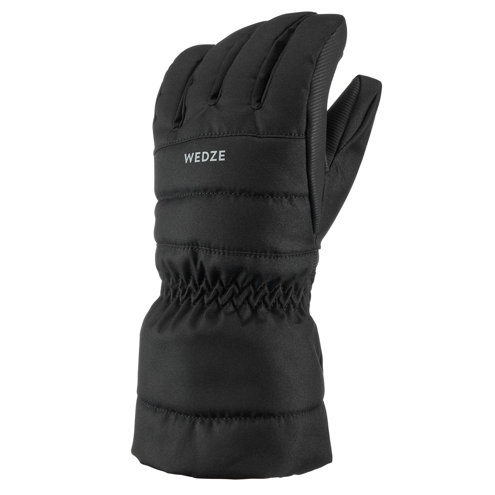 Wedze Skihandschuhe 500 Kinder warm wasserdicht schwarz