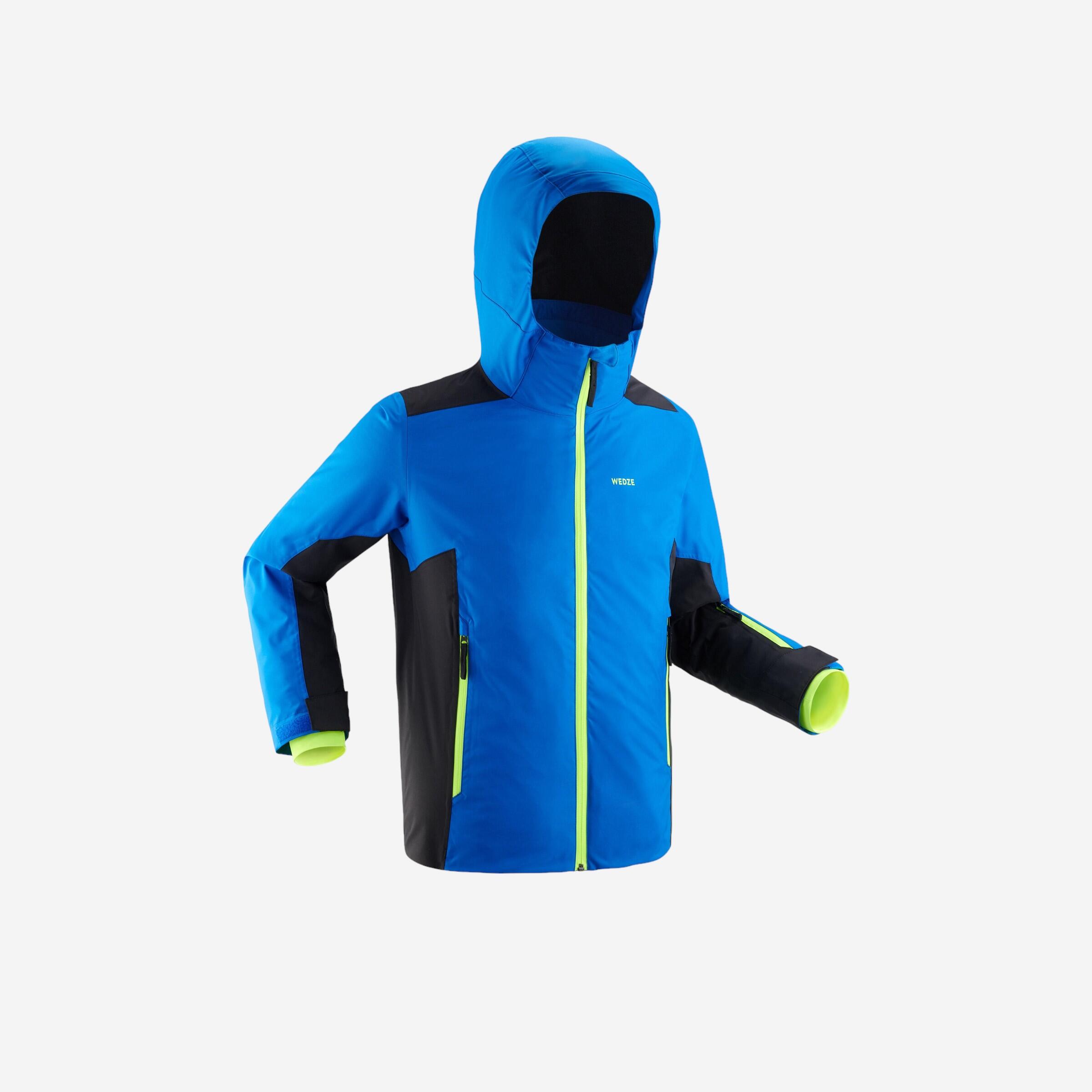 Wedze Skijacke Piste 500 warm wasserdicht Kinder blau/schwarz