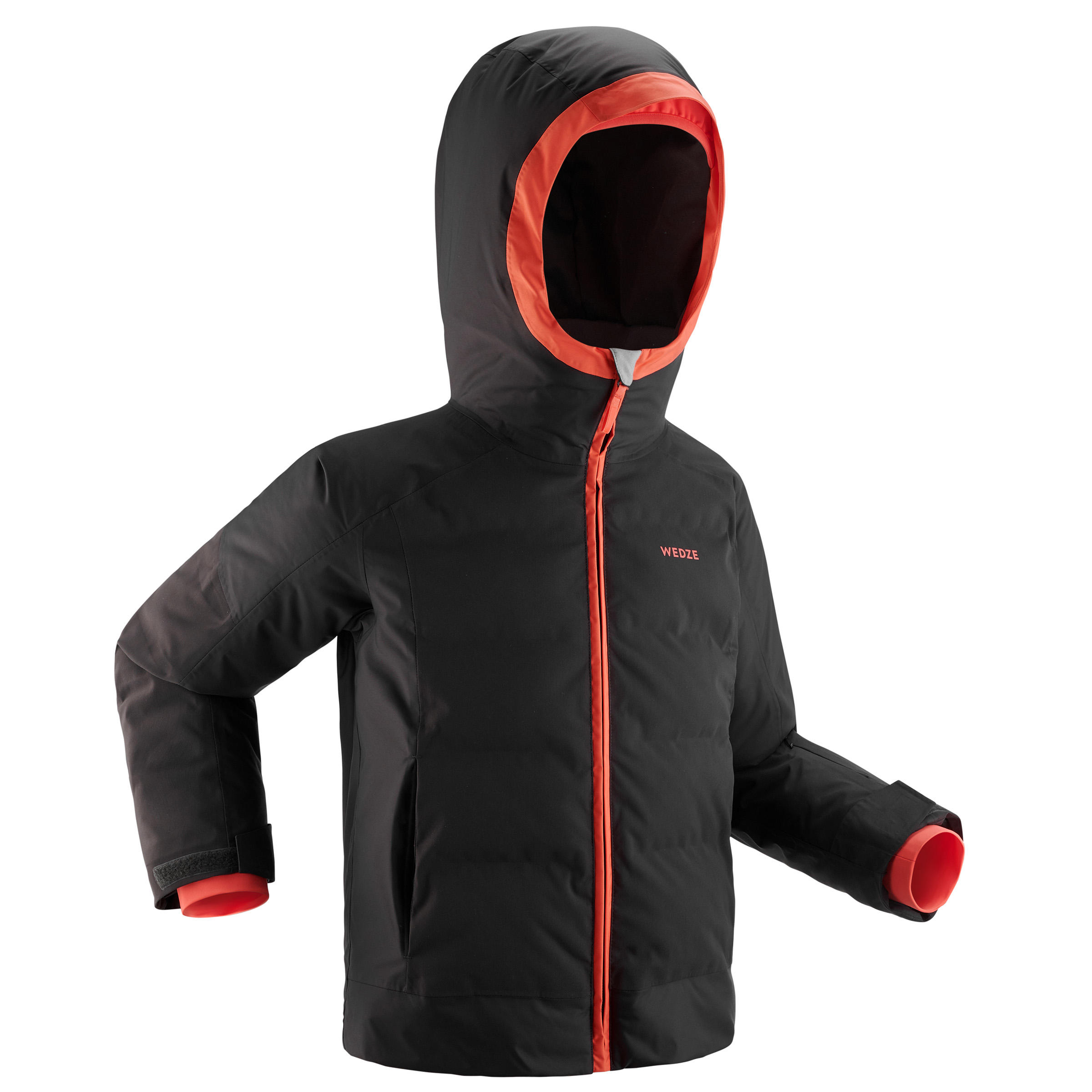 Wedze Skijacke 580 sehr warm wasserdicht Kinder grau/koralle