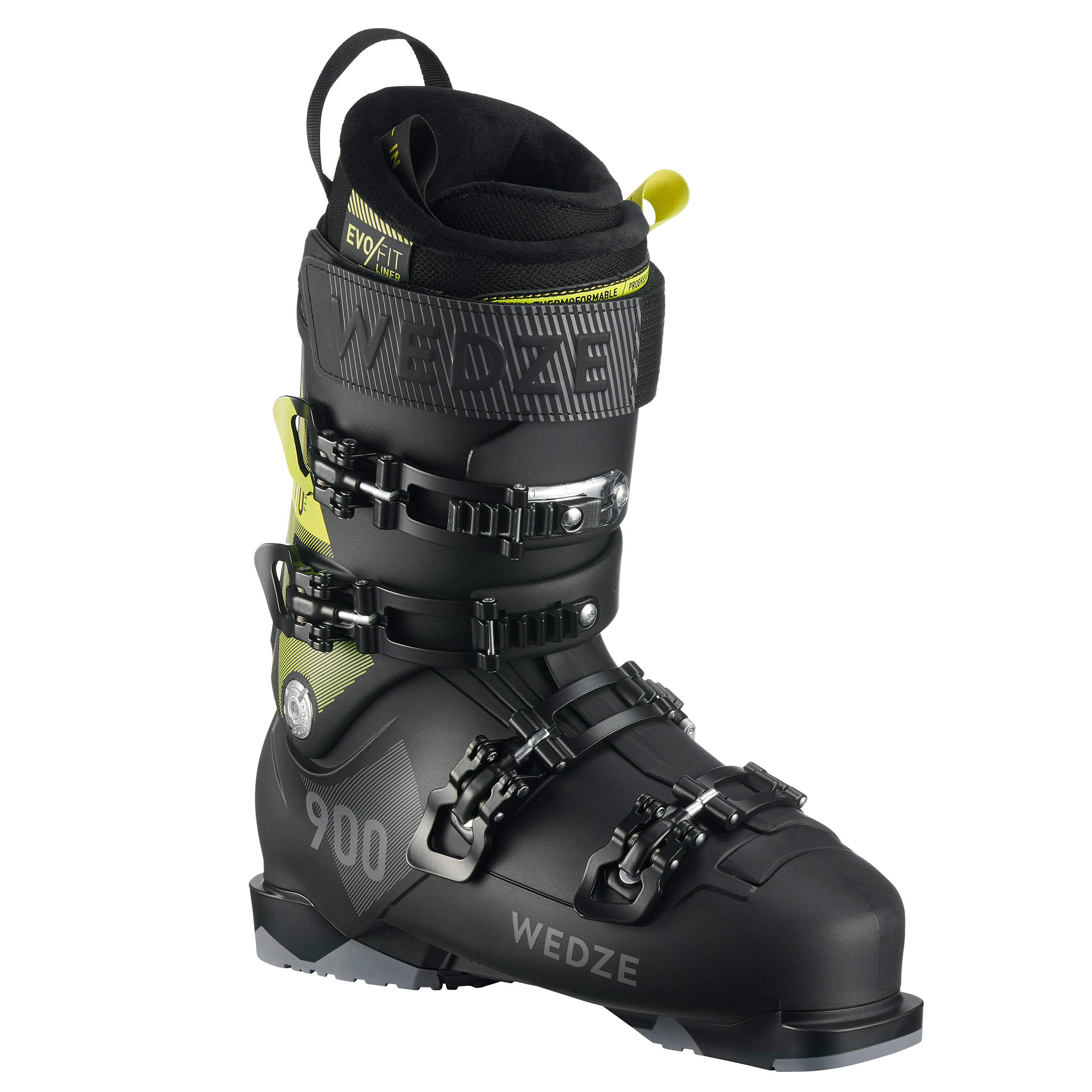 Wedze Skischuhe Piste Fit 900 Herren schwarz/gelb