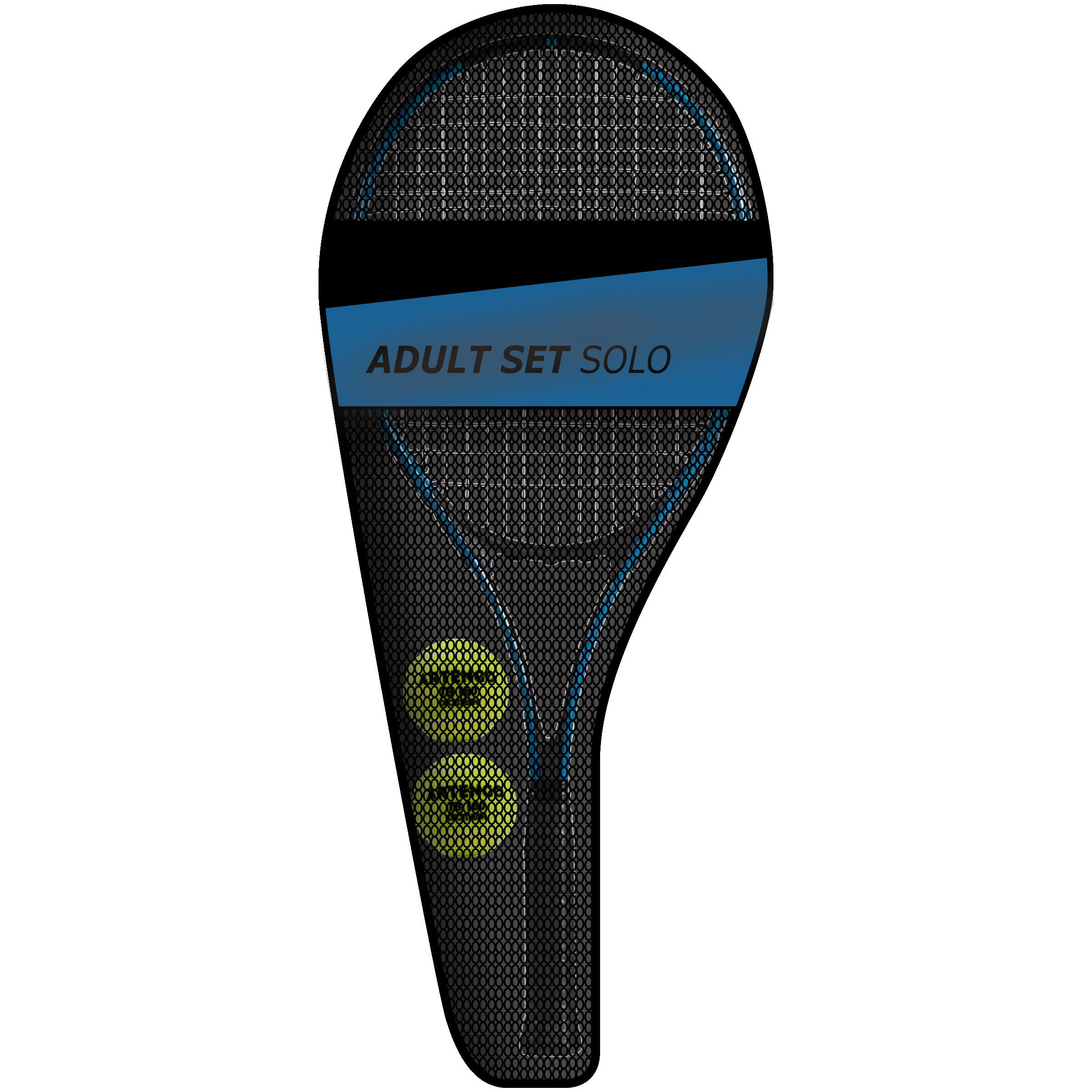 Artengo TENNIS-SET ERWACHSENE SOLO 1 SCHLÄGER 2 BÄLLE 1 HUSSE