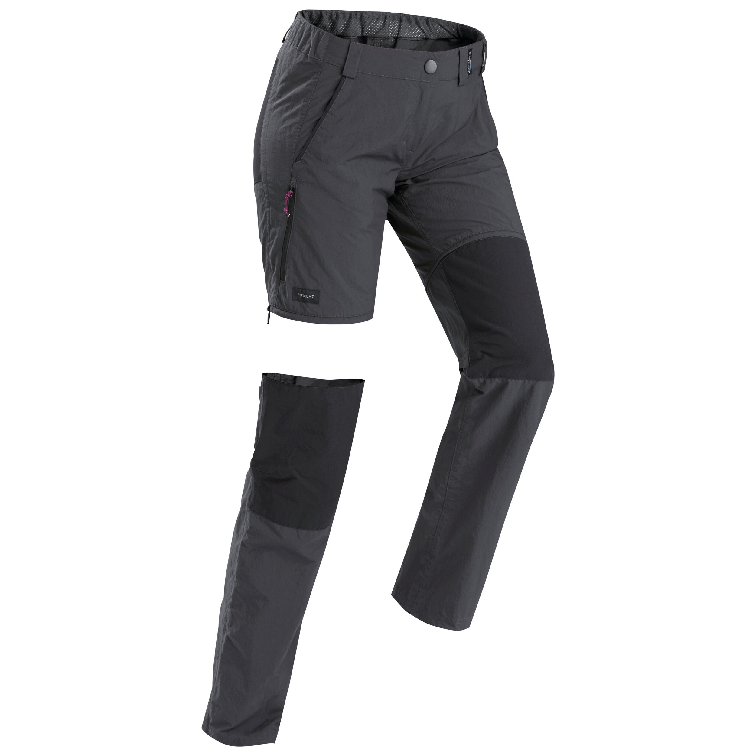 Forclaz Zip-Off-Hose Bergtrekking MT100 2-in-1 Damen grau