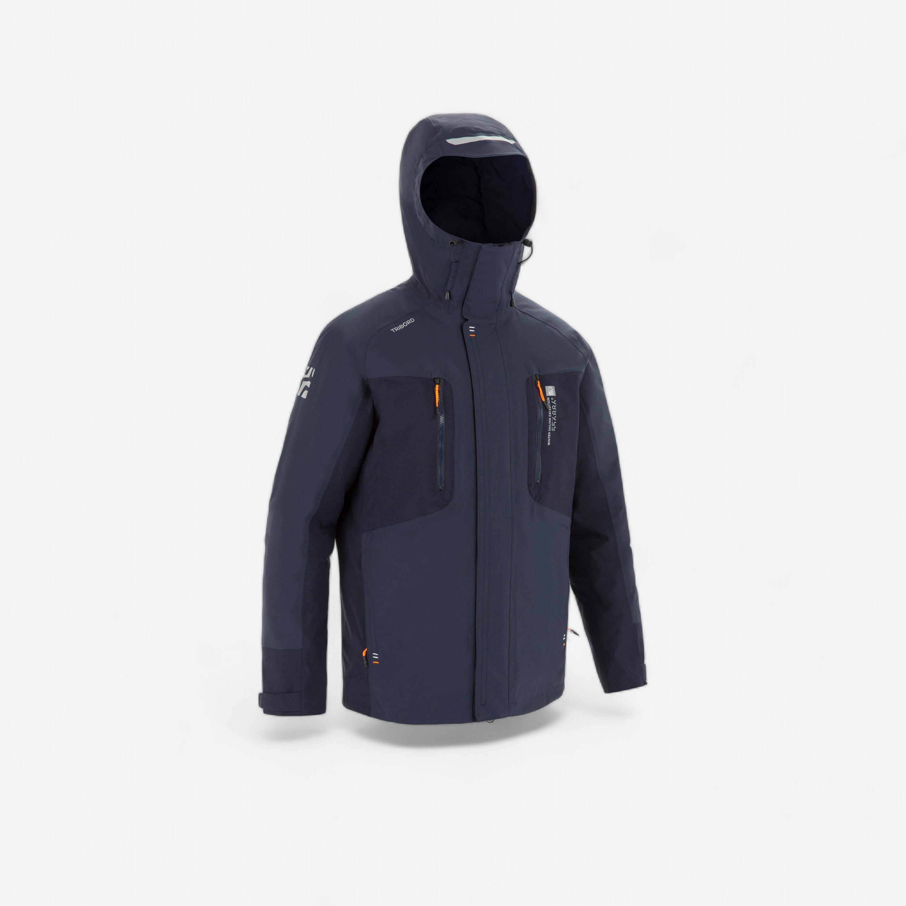 Tribord Regenjacke Segeln Herren 500 wasserdicht grau/dunkelblau