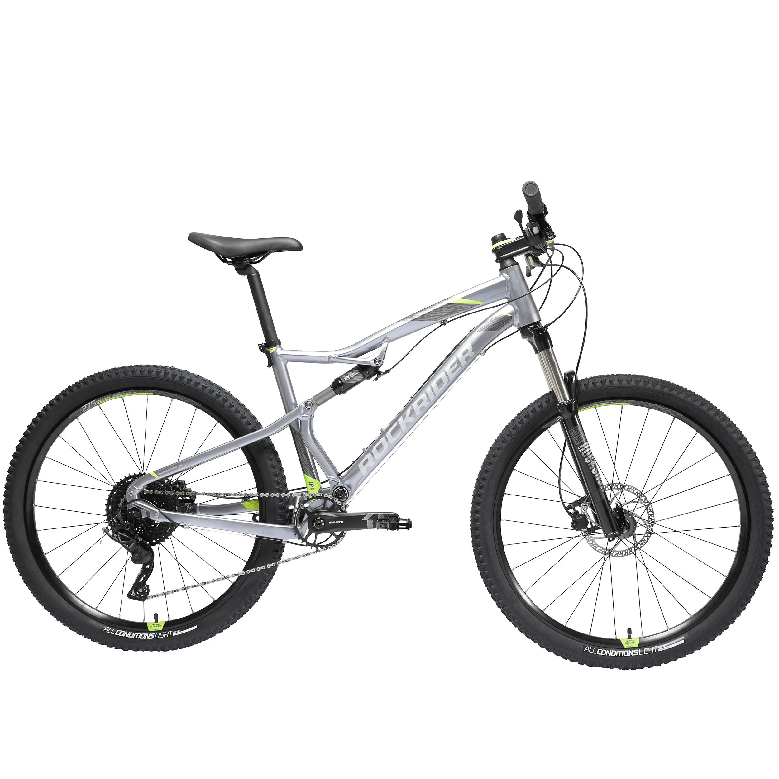 Rockrider Mountainbike ST 900 S 27,5 Zoll grau/gelb