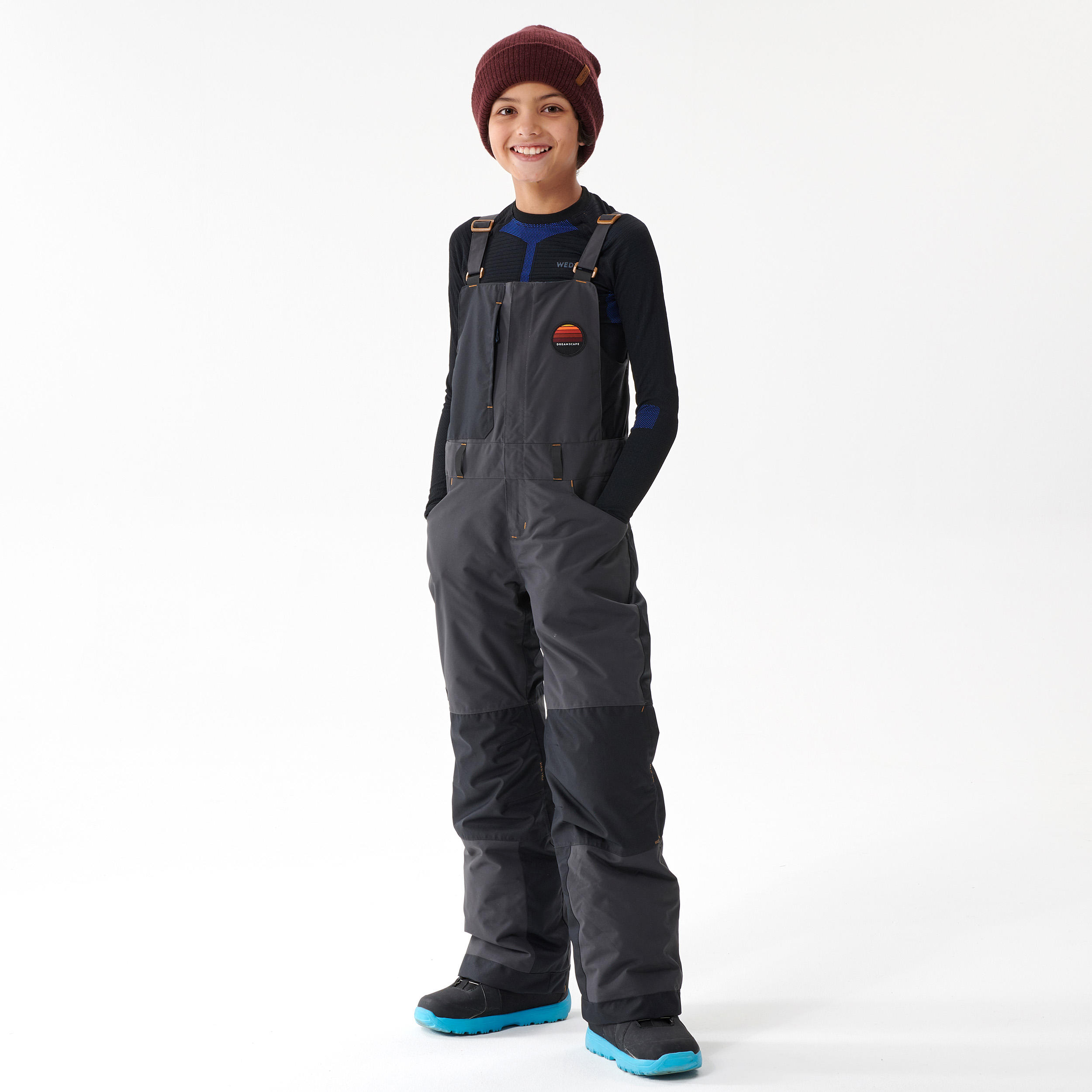 Dreamscape Snowbardhose Latzhose Kinder -Bib 500 schwarz