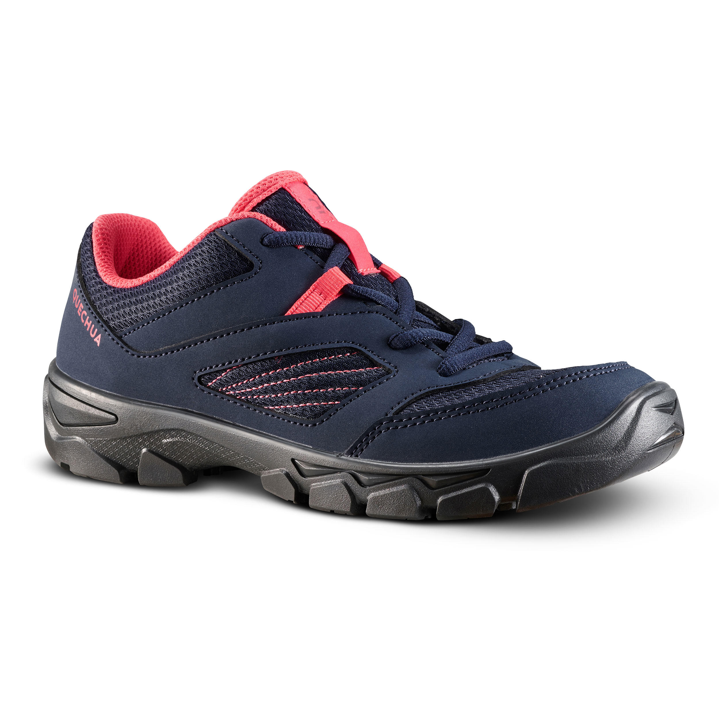 Quechua Wanderschuhe MH100 mit Schnürung Kinder Gr. 35–38 blau/koralle