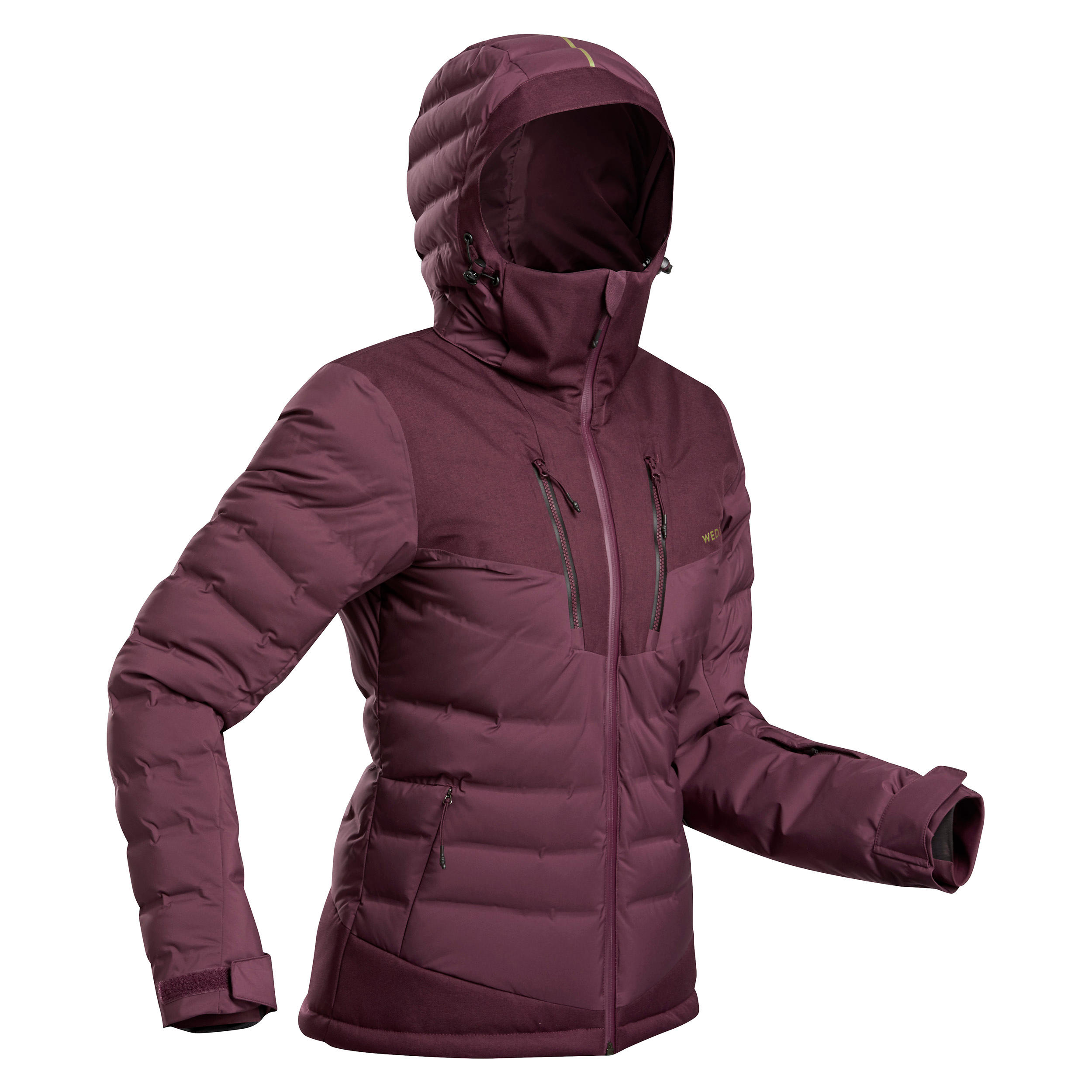 Wedze Skijacke Daunenjacke Piste Warm 900 Damen bordeaux