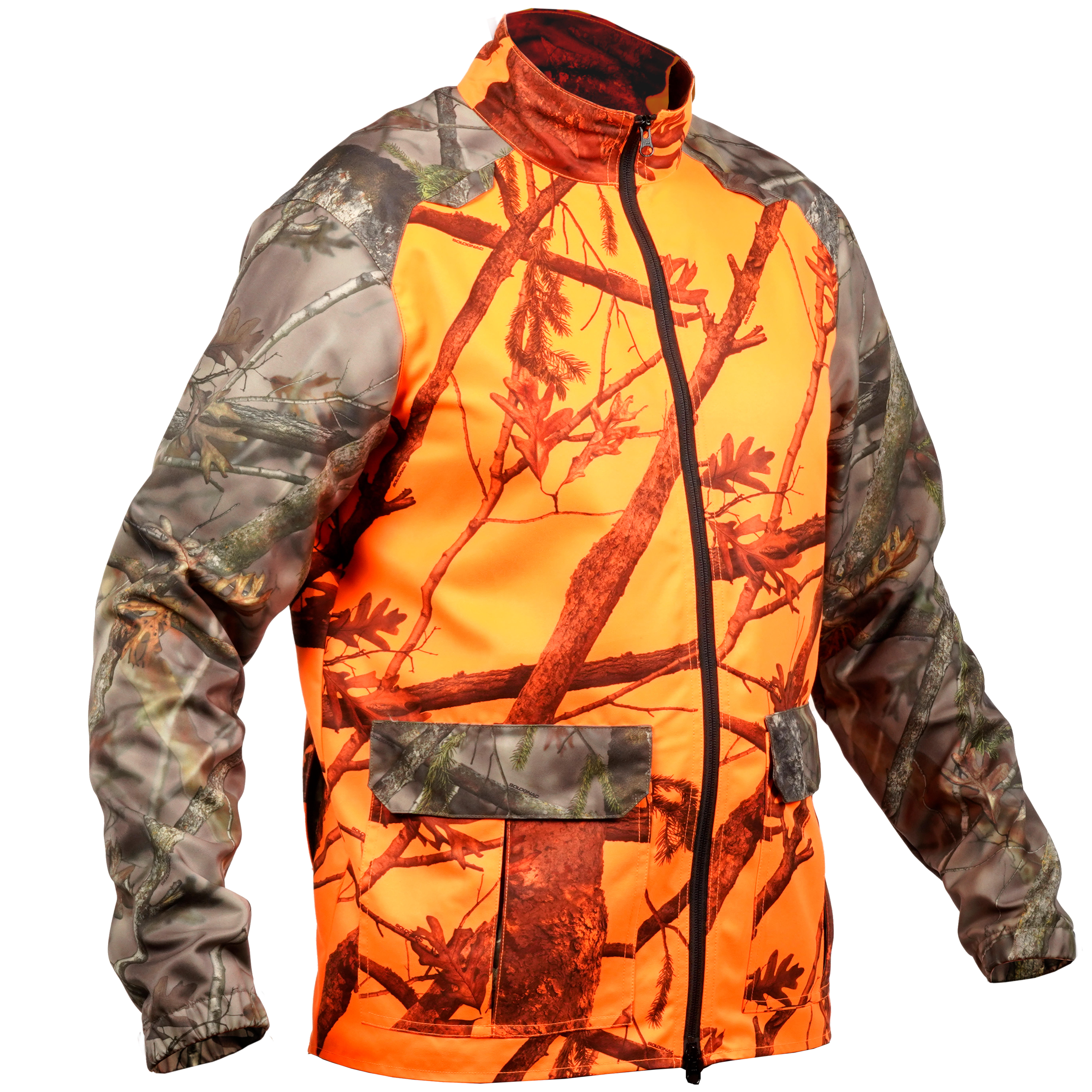 Solognac Jagdjacke Treib- und Drückjagd 100 trockene Witterung Camouflage orange