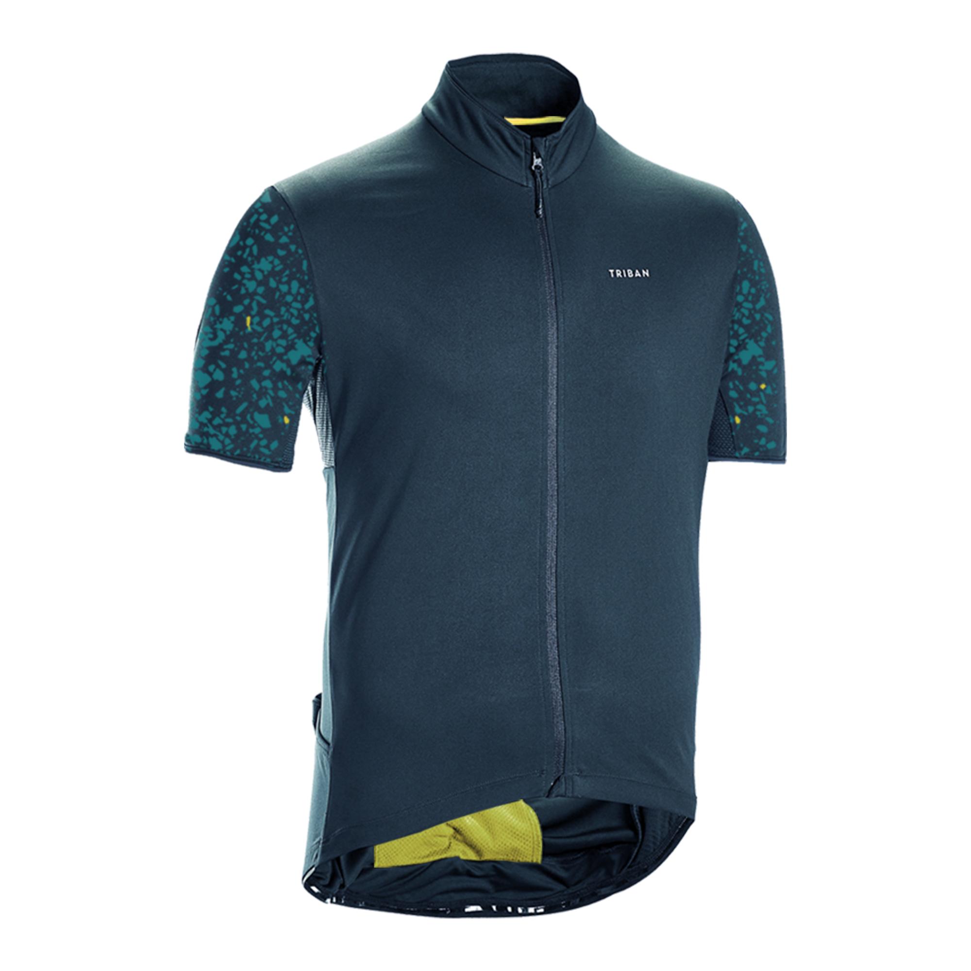 Triban Radtrikot kurzarm Rennrad Sommer Herren RC 500 dunkelblau