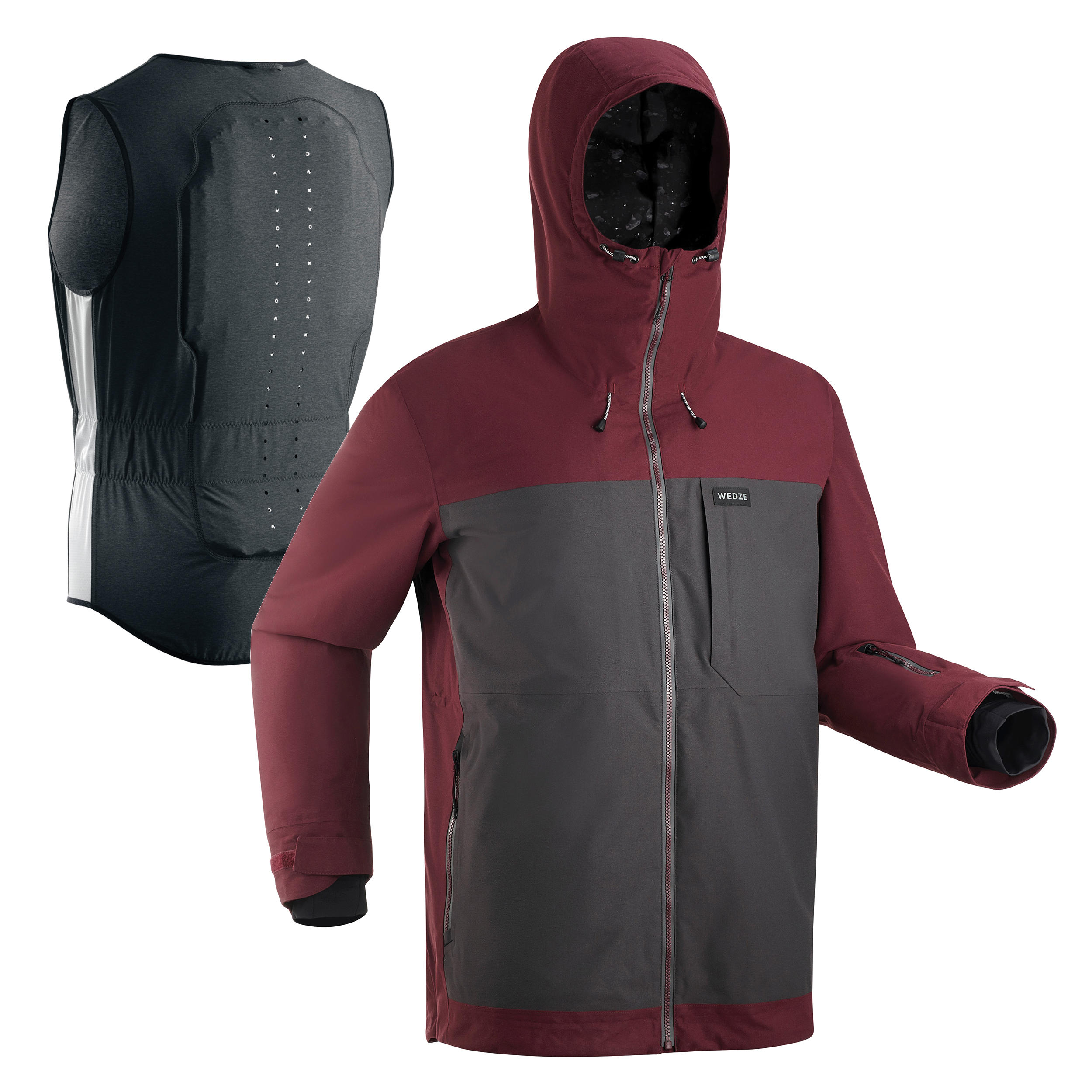 Dreamscape Snowboardjacke Skijacke Protect 500 3-in-1 Herren bordeaux