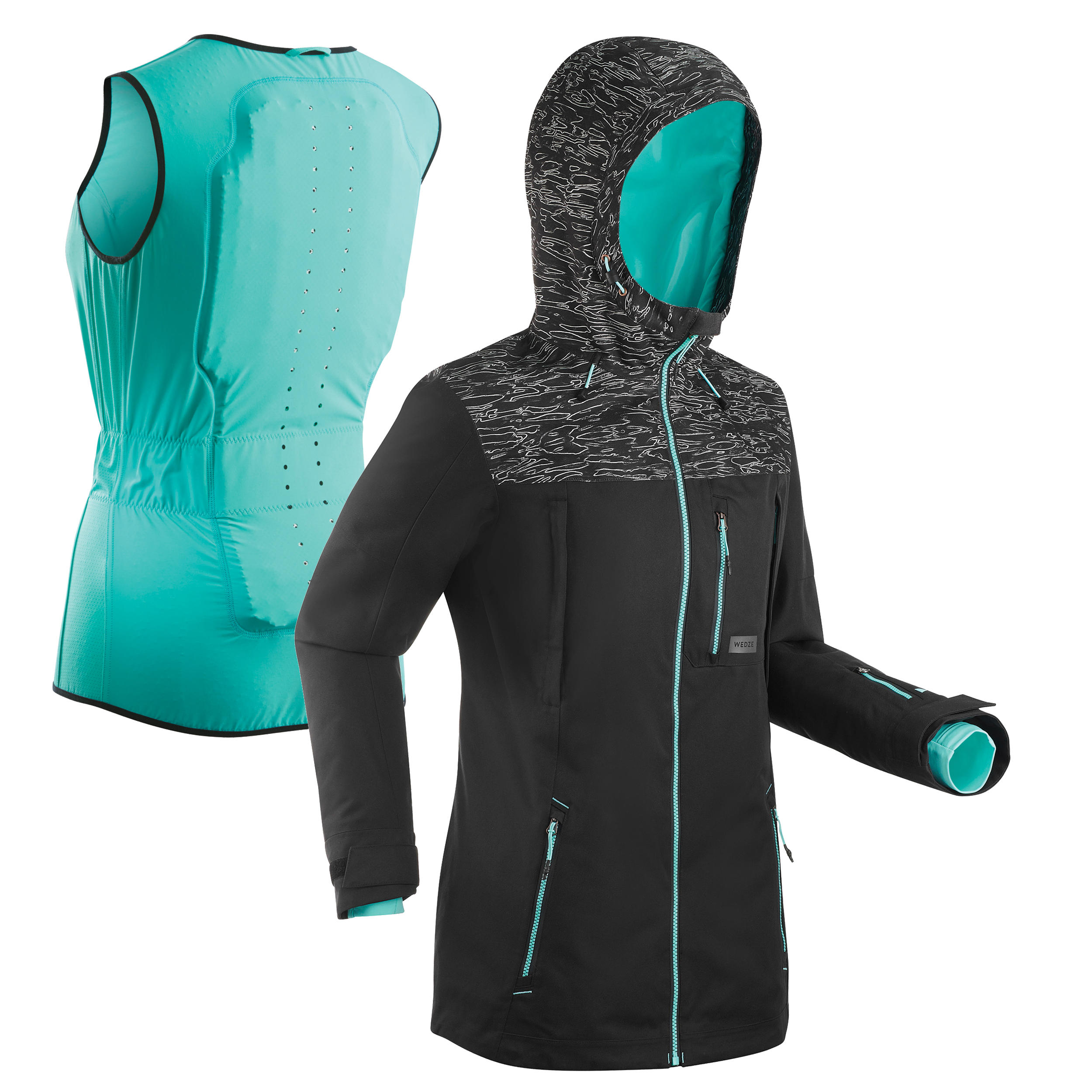 Dreamscape Snowboardjacke Skijacke Protect 500 3-in-1 Damen schwarz
