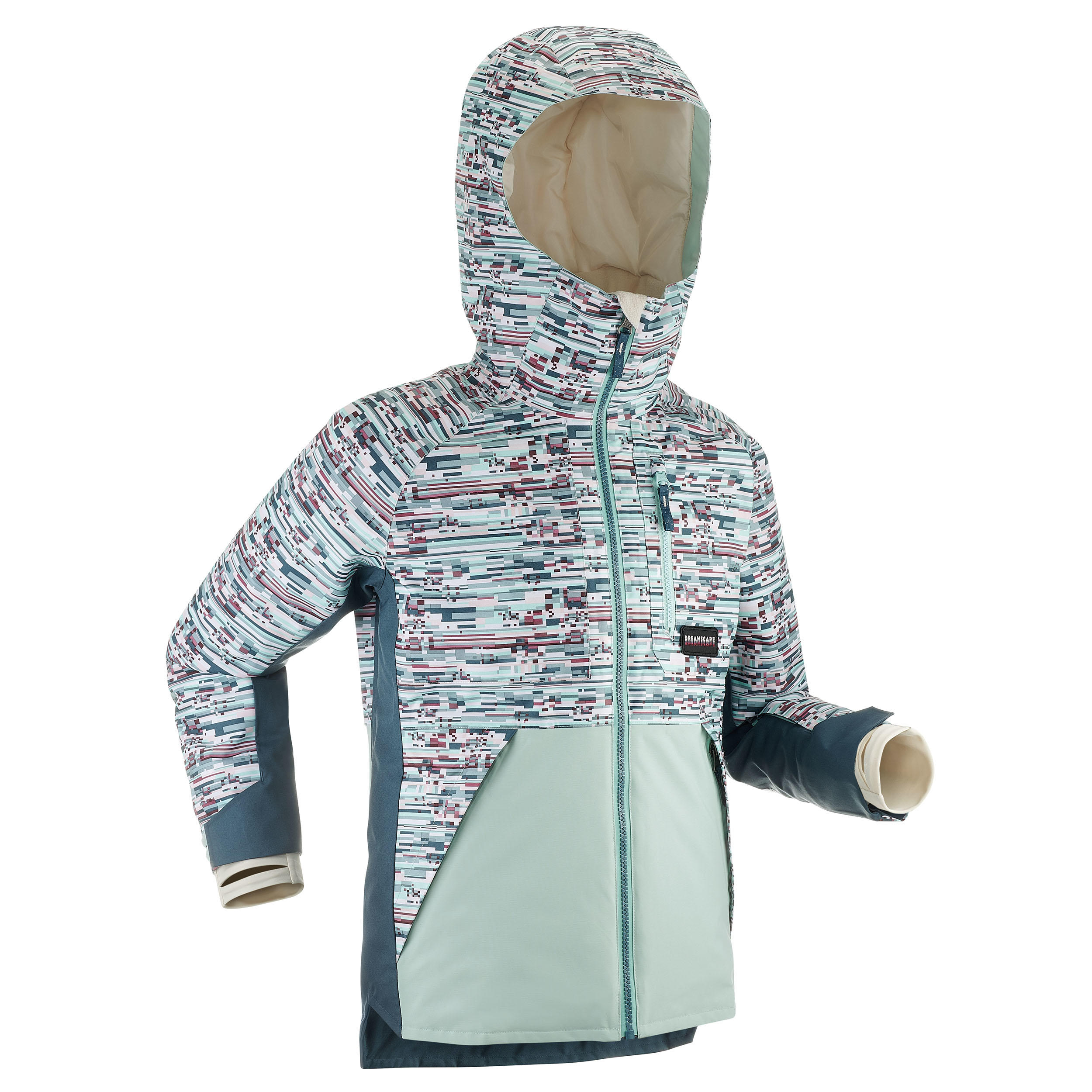 Dreamscape Snowboardjacke Skijacke SNB 500 Kinder Grafik gelb