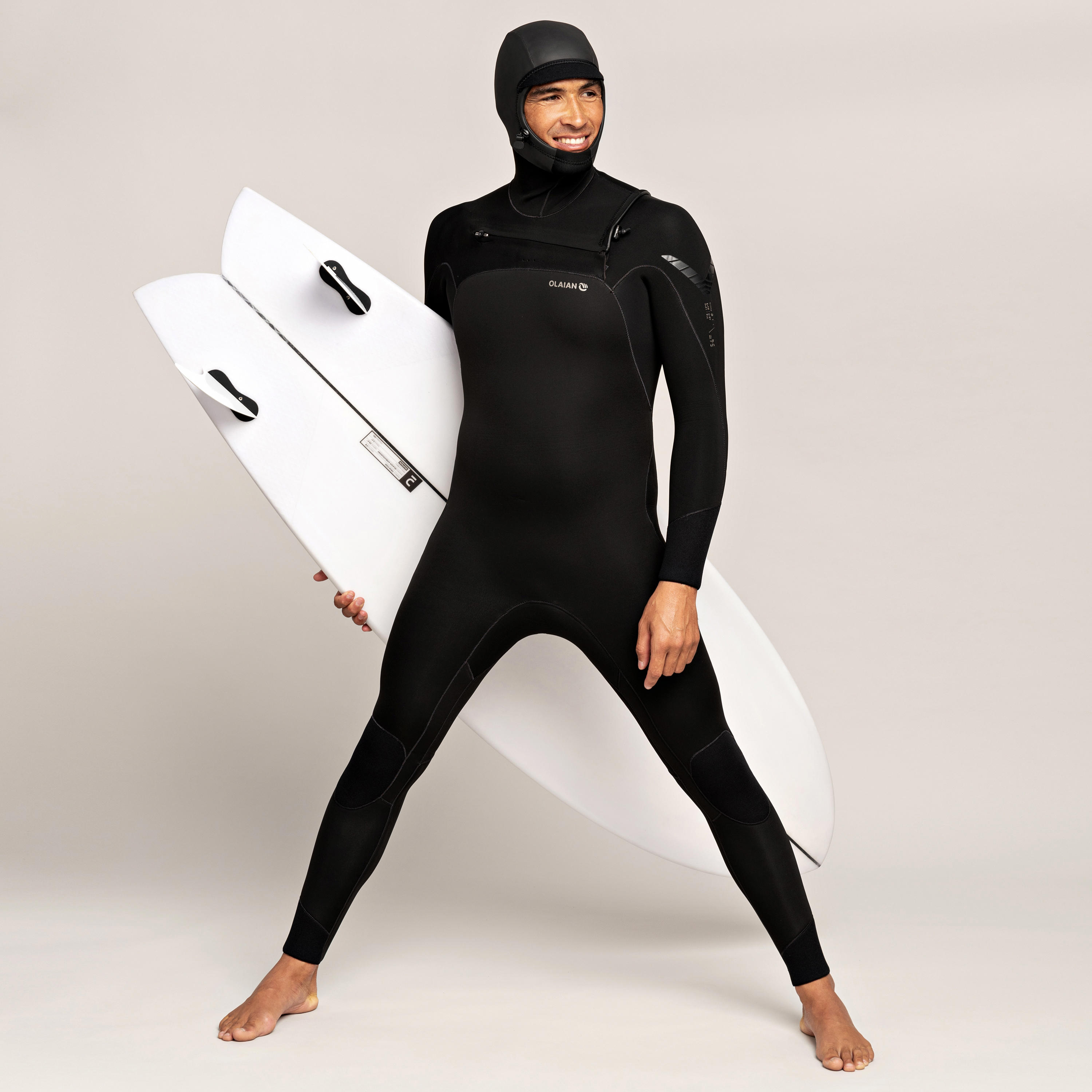 Olaian Neoprenanzug Surfen Herren 900 5/4 mm mit Kopfhaube