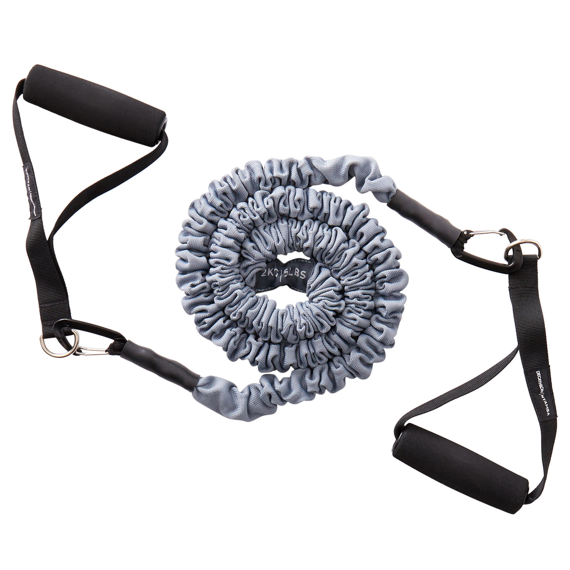 Nyamba Elastikband Light 2,5 kg/5 lbs mit Griffen grau