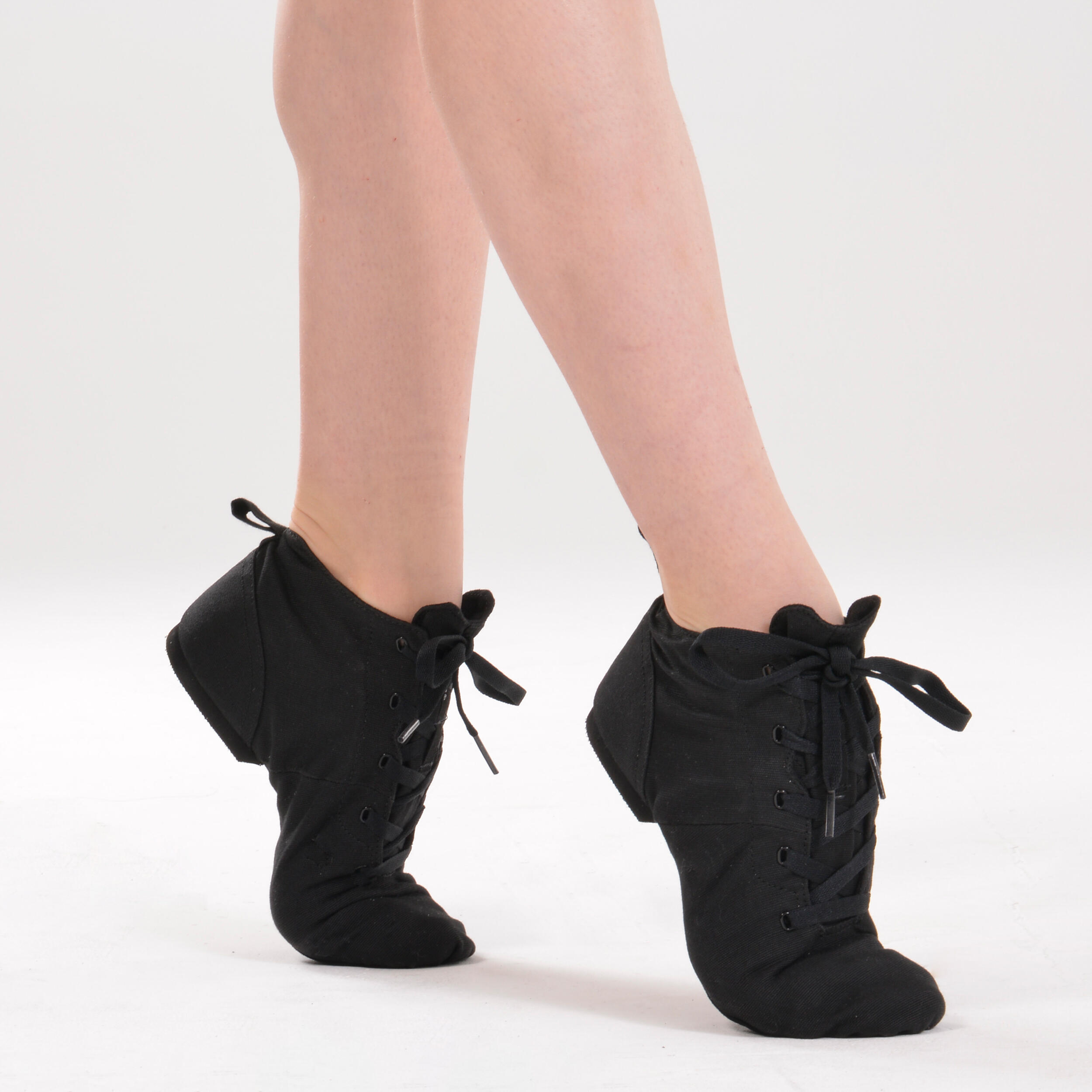 Starever Hohe Tanzschuhe Modern Jazz Leinen schwarz