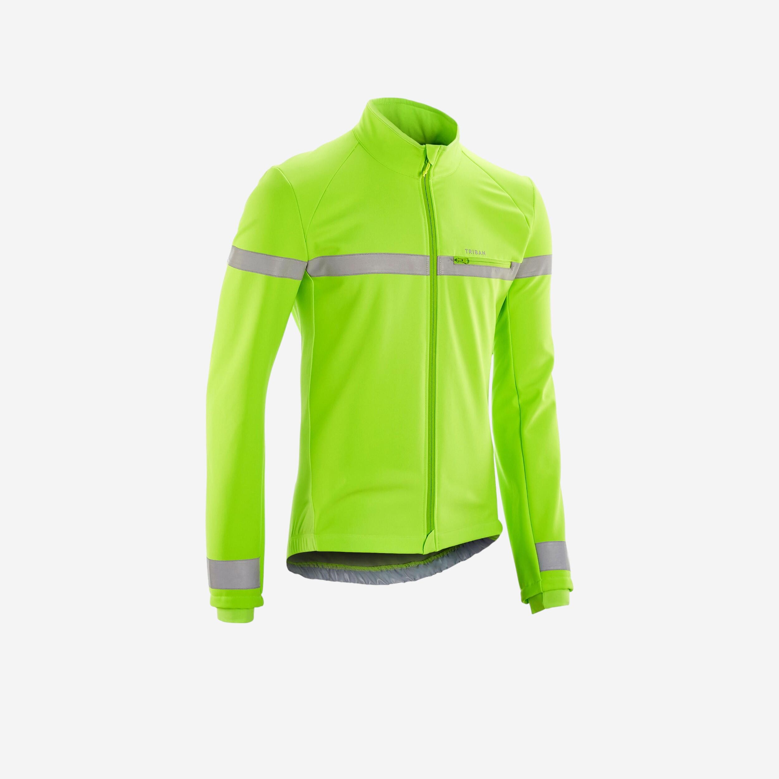 Triban Winterjacke Rennrad langarm RC120 sichtbar EN1150 Herren neongelb