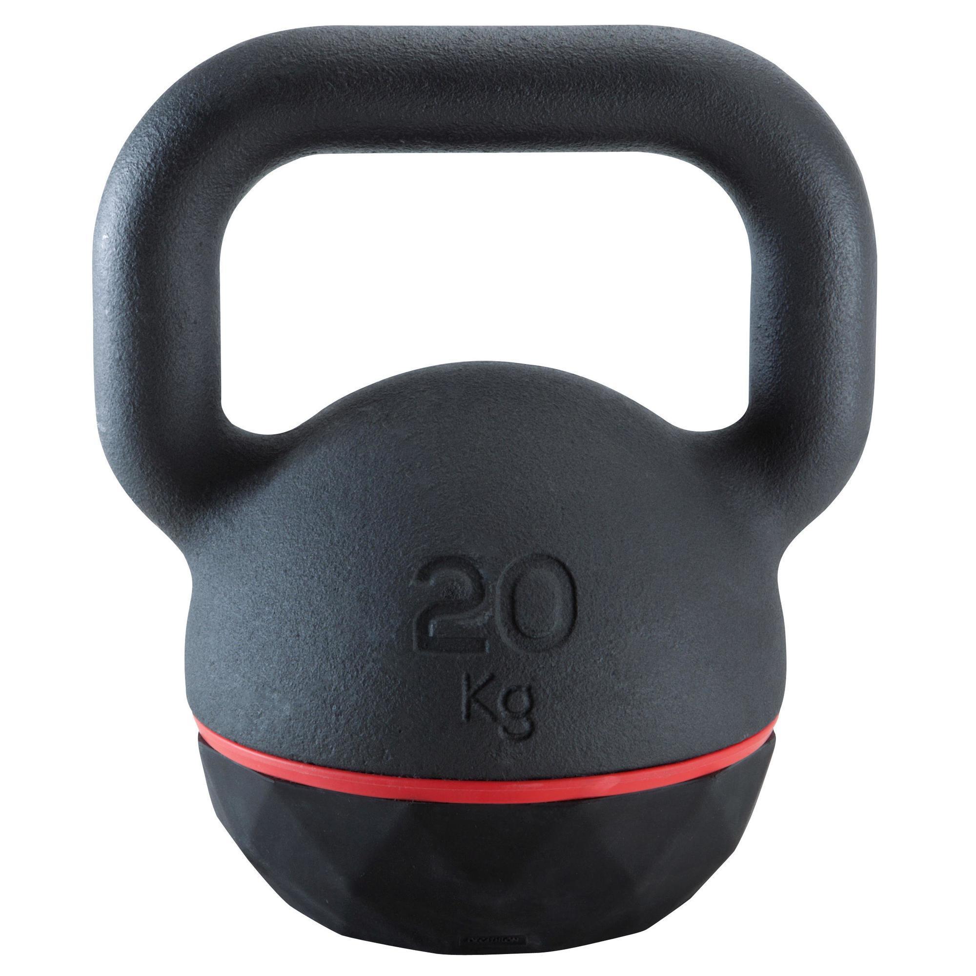 Corength Kugelhantel Kettlebell 20 kg Gusseisen und Basis aus Gummi