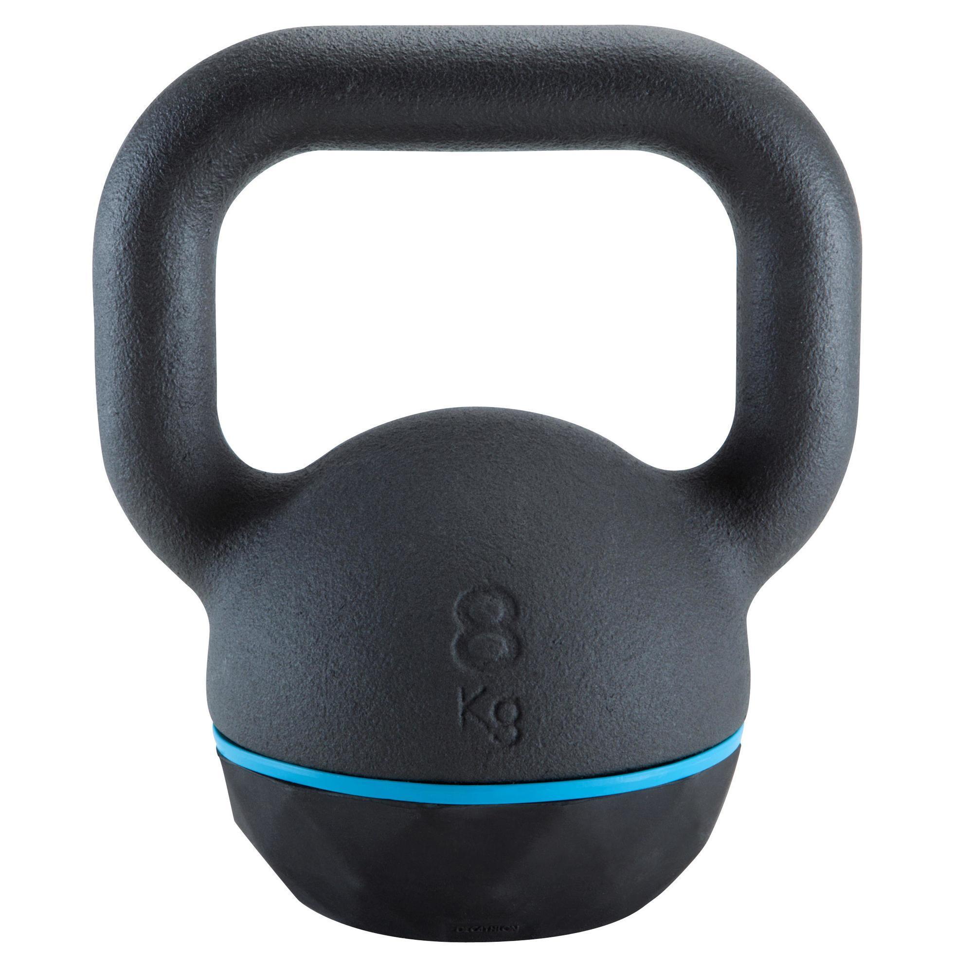 Corength Kugelhantel Kettlebell 8 kg Gusseisen und Basis aus Gummi