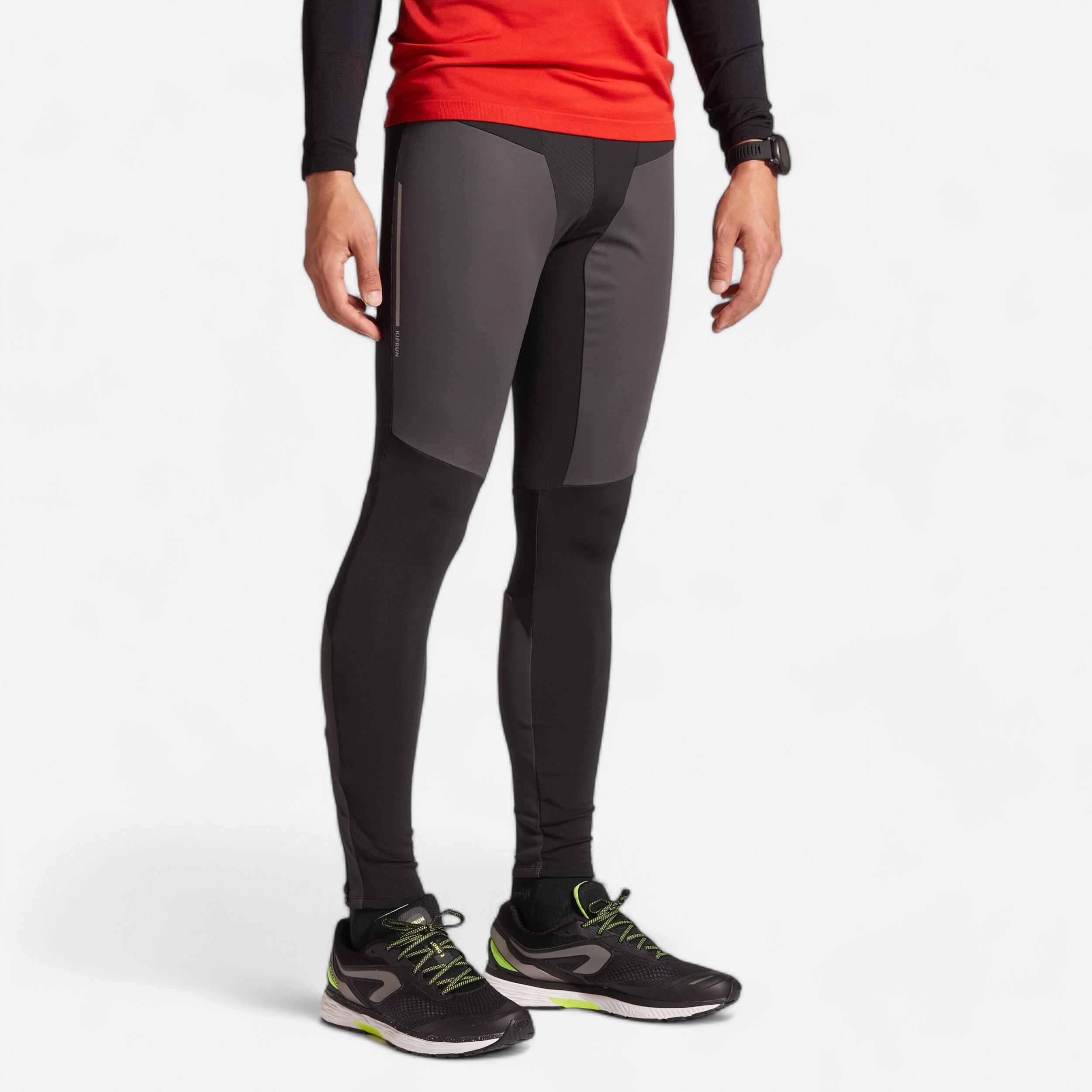 Kiprun Laufhose lang Tights warm wasserabweisend Kiprun Warm Rain Herren schwarz