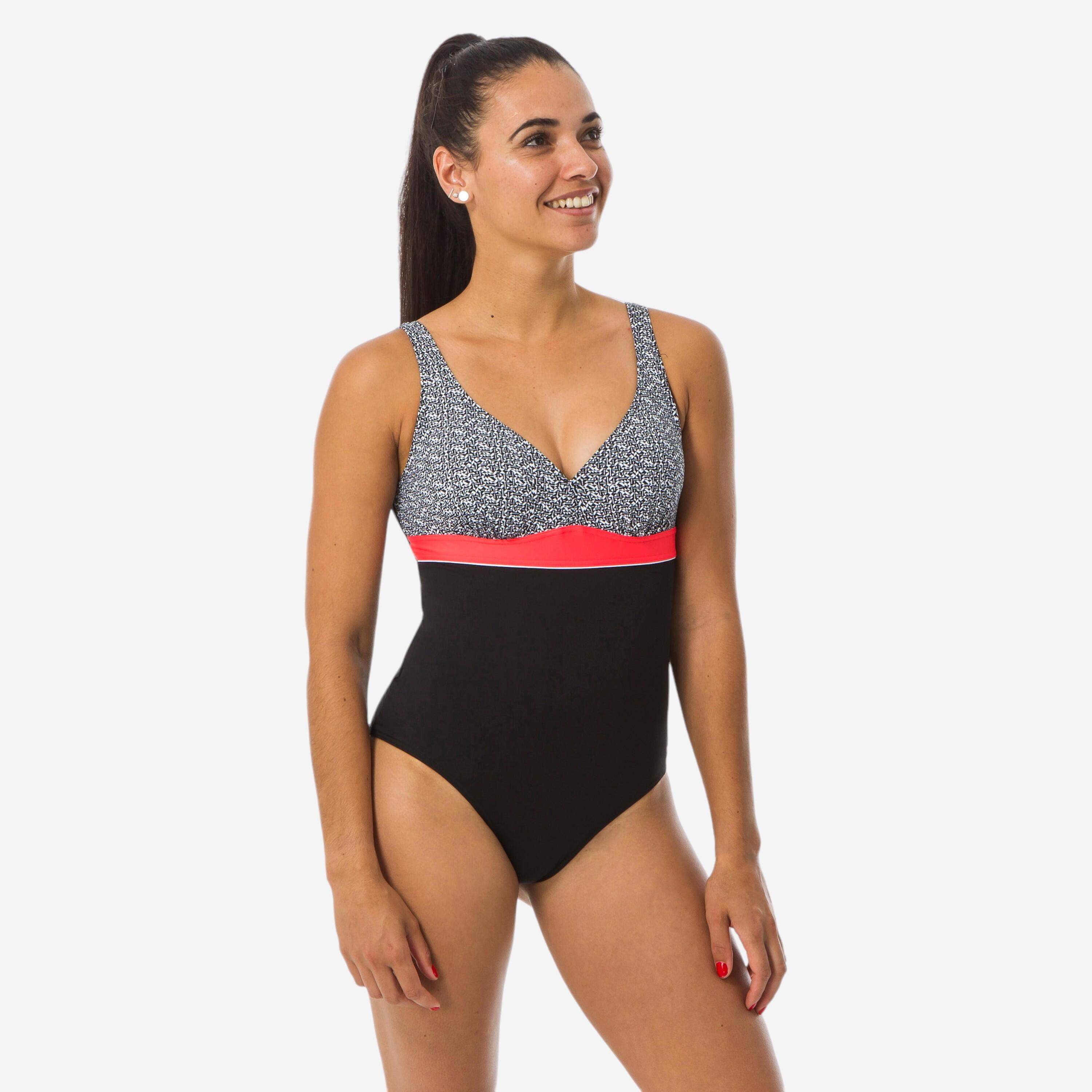 Nabaiji Badeanzug Kaipearl Triki Bloom figurformend Damen marineblau