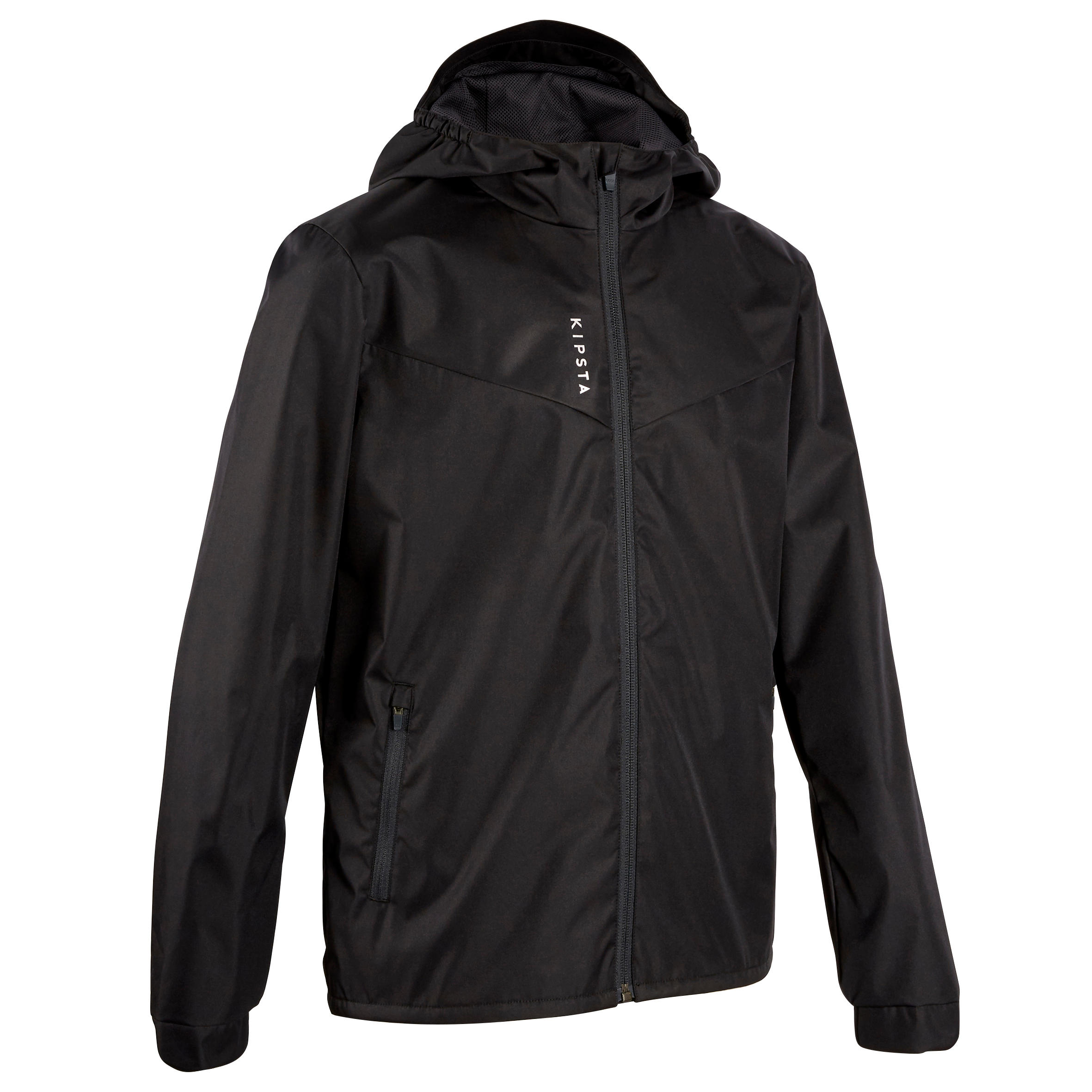 Kipsta Regenjacke Fussball T500 Kinder schwarz