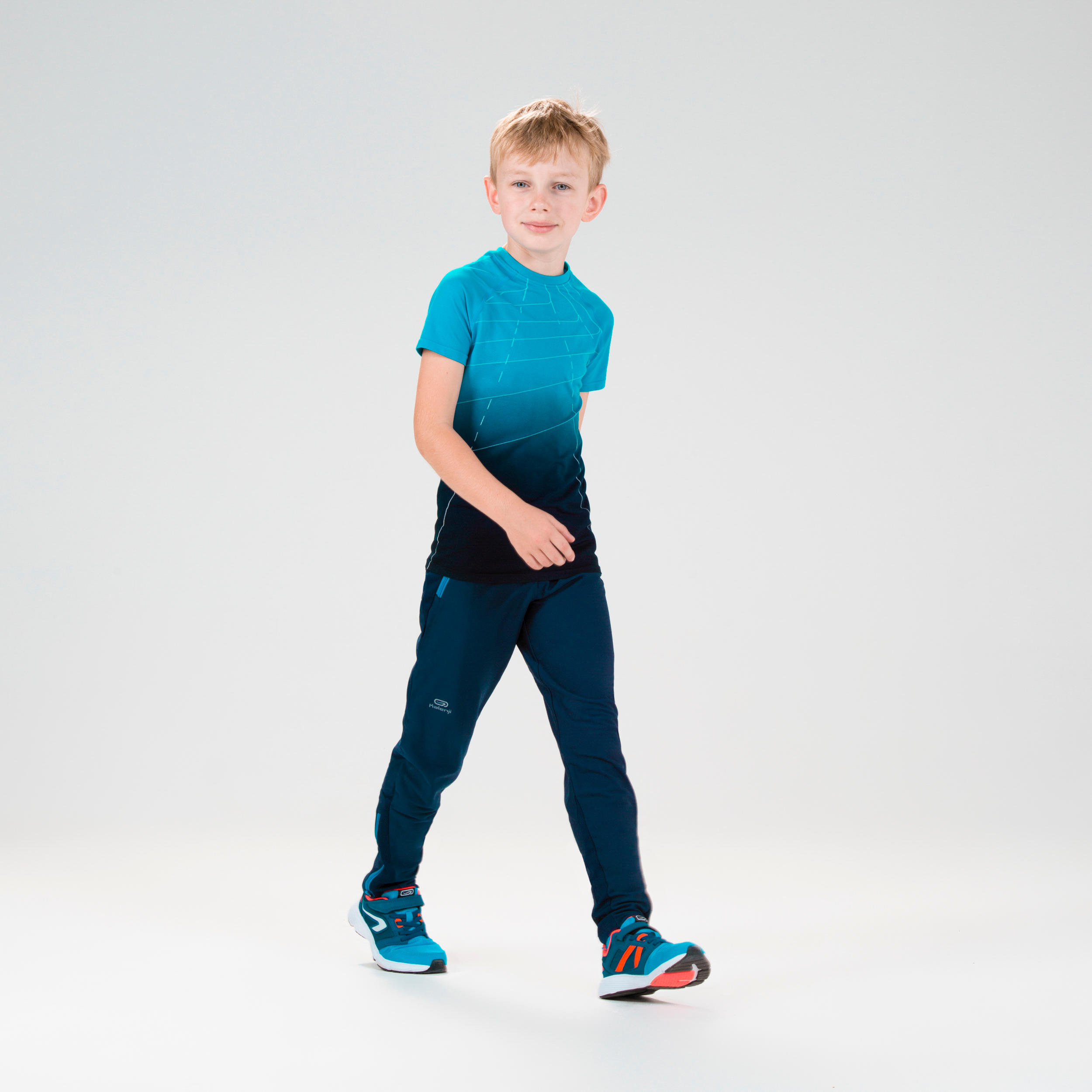 Kiprun Laufshirt kurzarm AT 300 Comfort Kinder blau