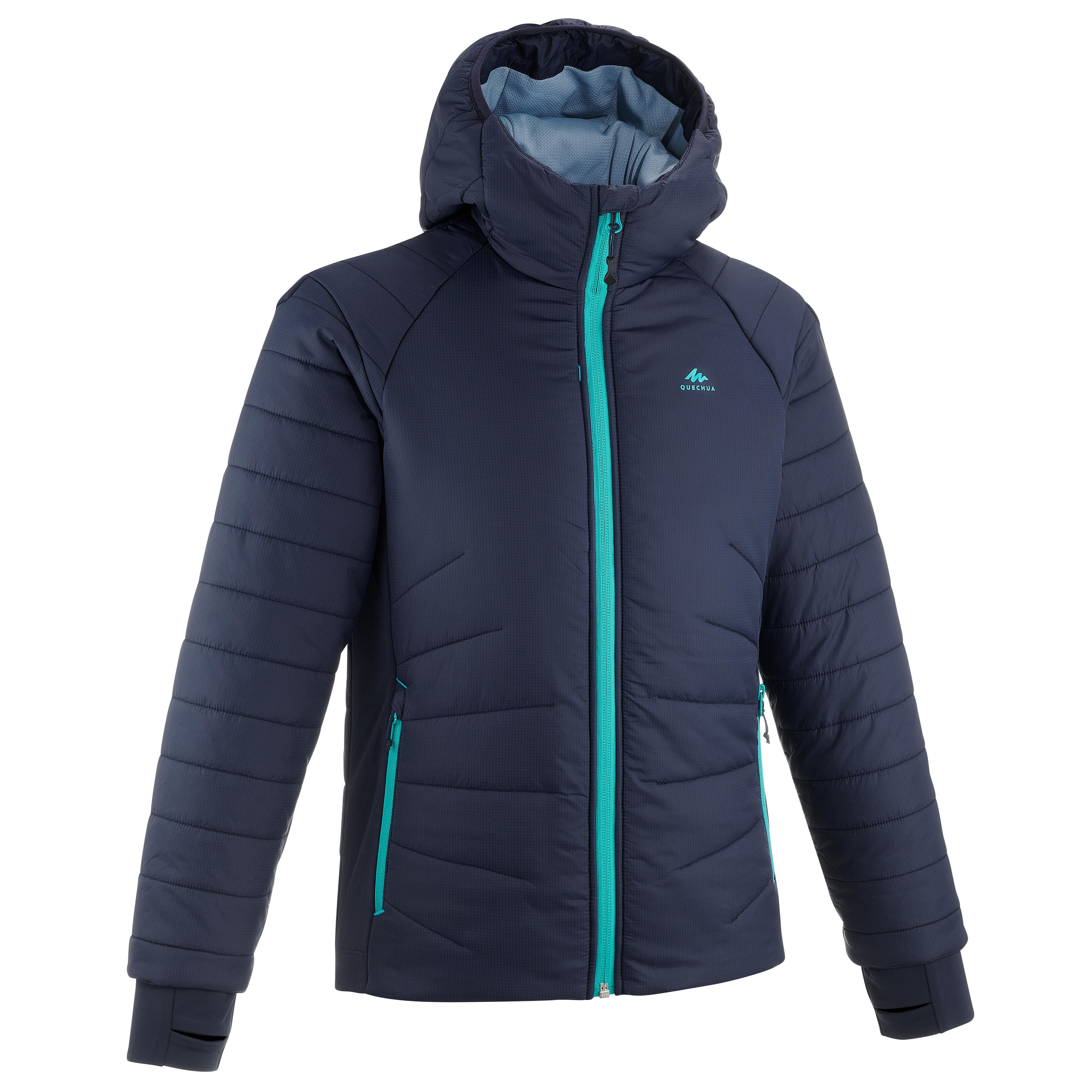 Quechua Wattierte Wanderjacke Hybridjacke Kinder Gr. 122–170 blau