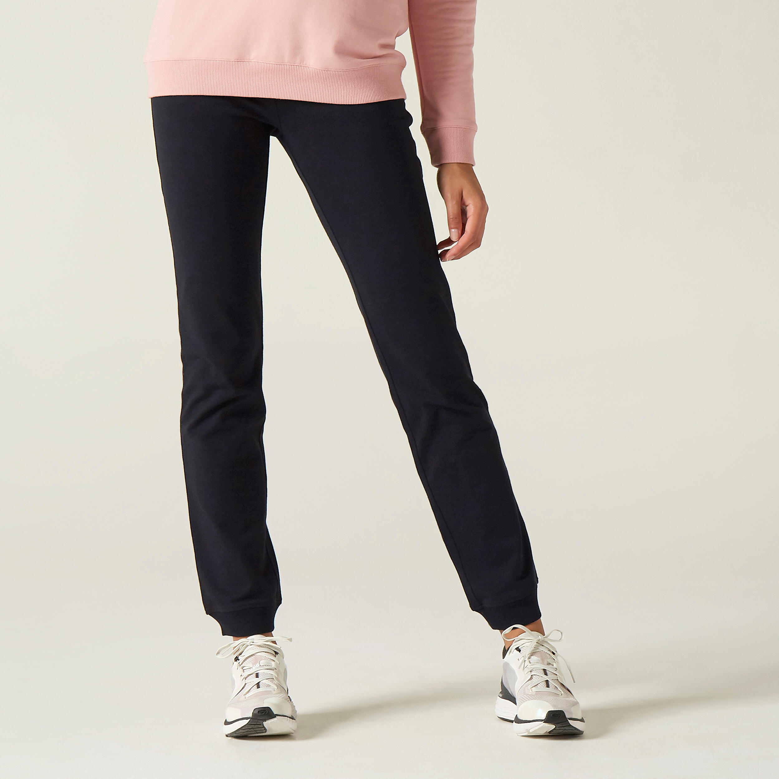 Domyos Jogginghose 120 Fitness Regular ohne Taschen Damen - schwarz