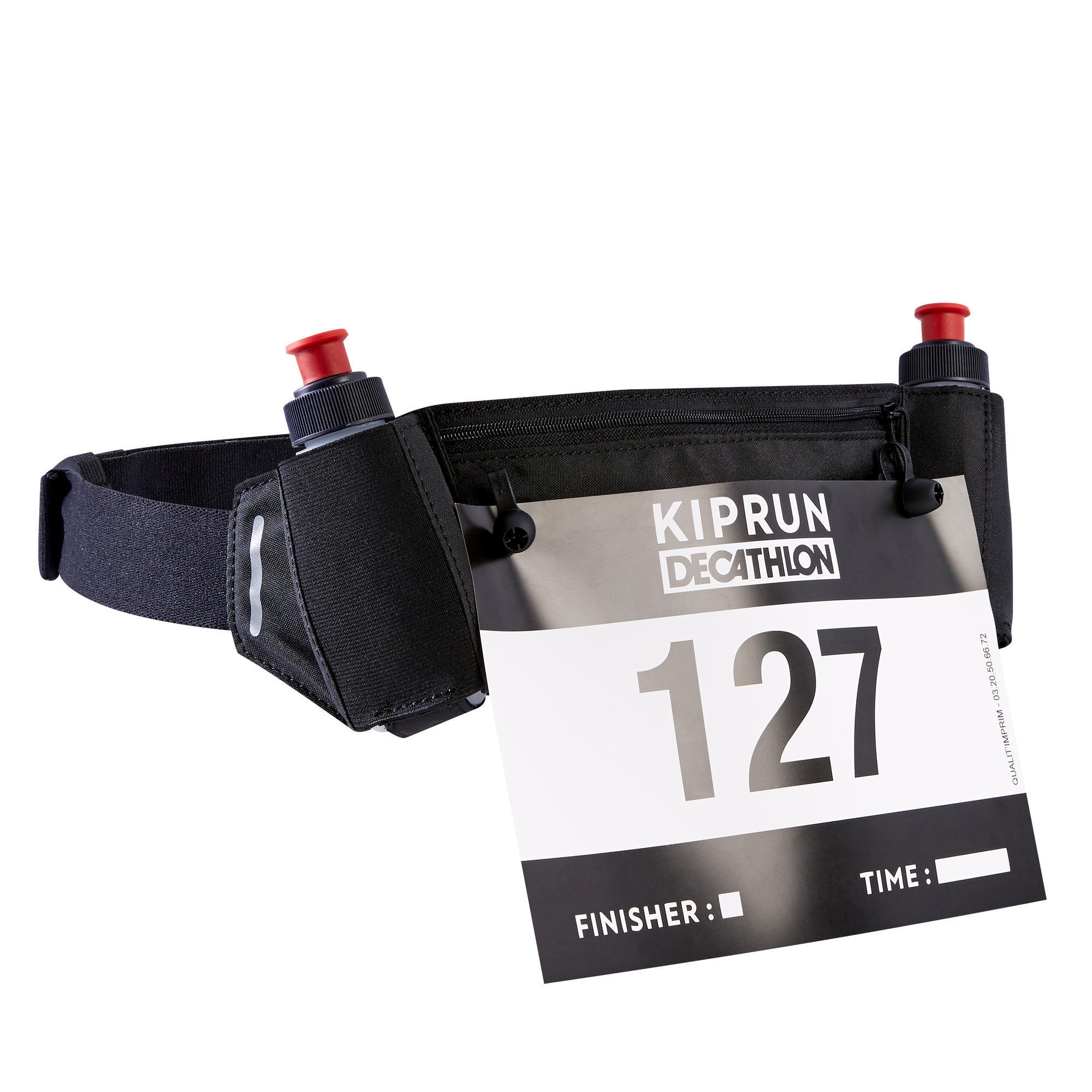 Kiprun Trinkgürtel Laufsport mit Flaschen 115 ml + Startnummernhalter