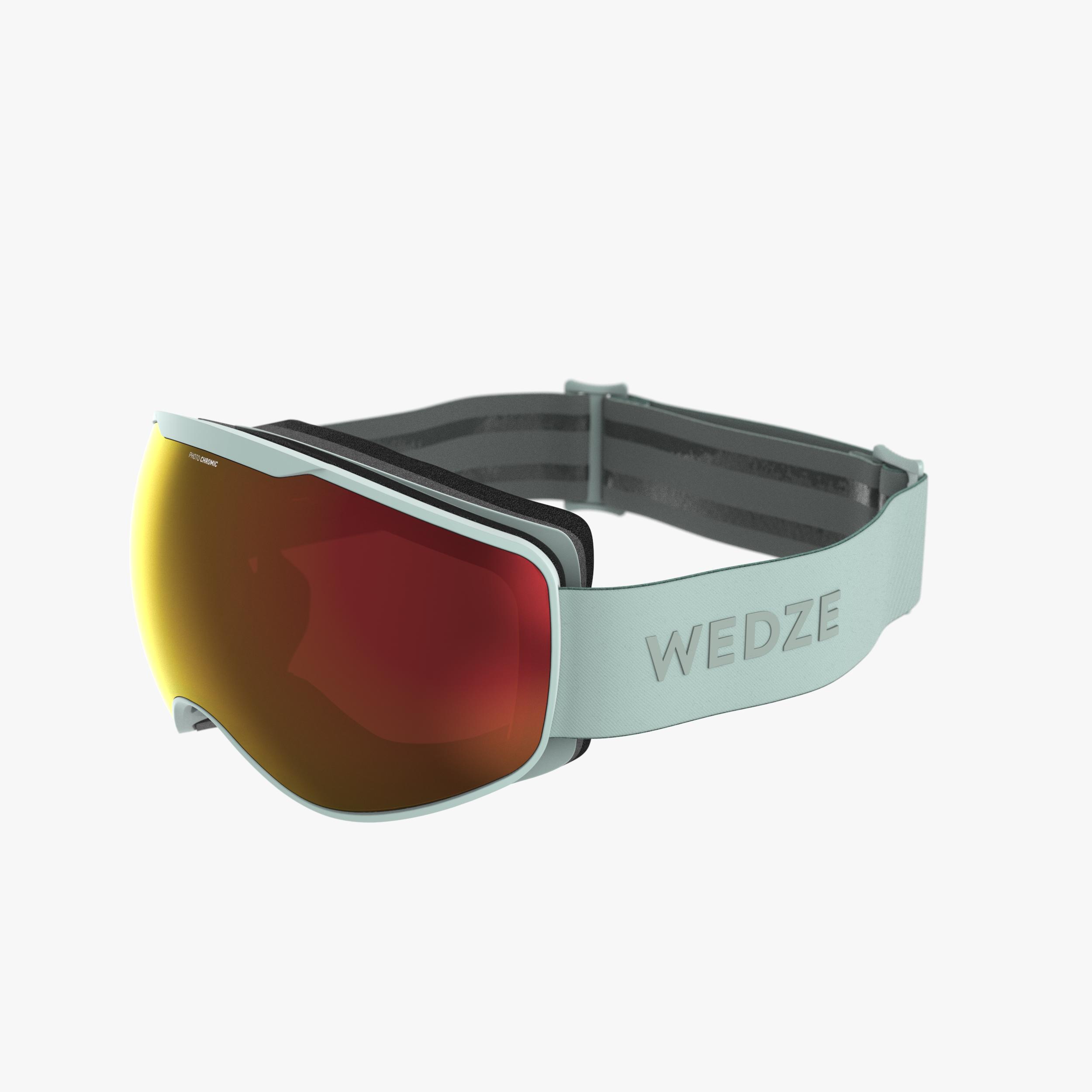 Wedze Skibrille Snowboardbrille G 900 Allwetter Kinder/Erwachsene grün