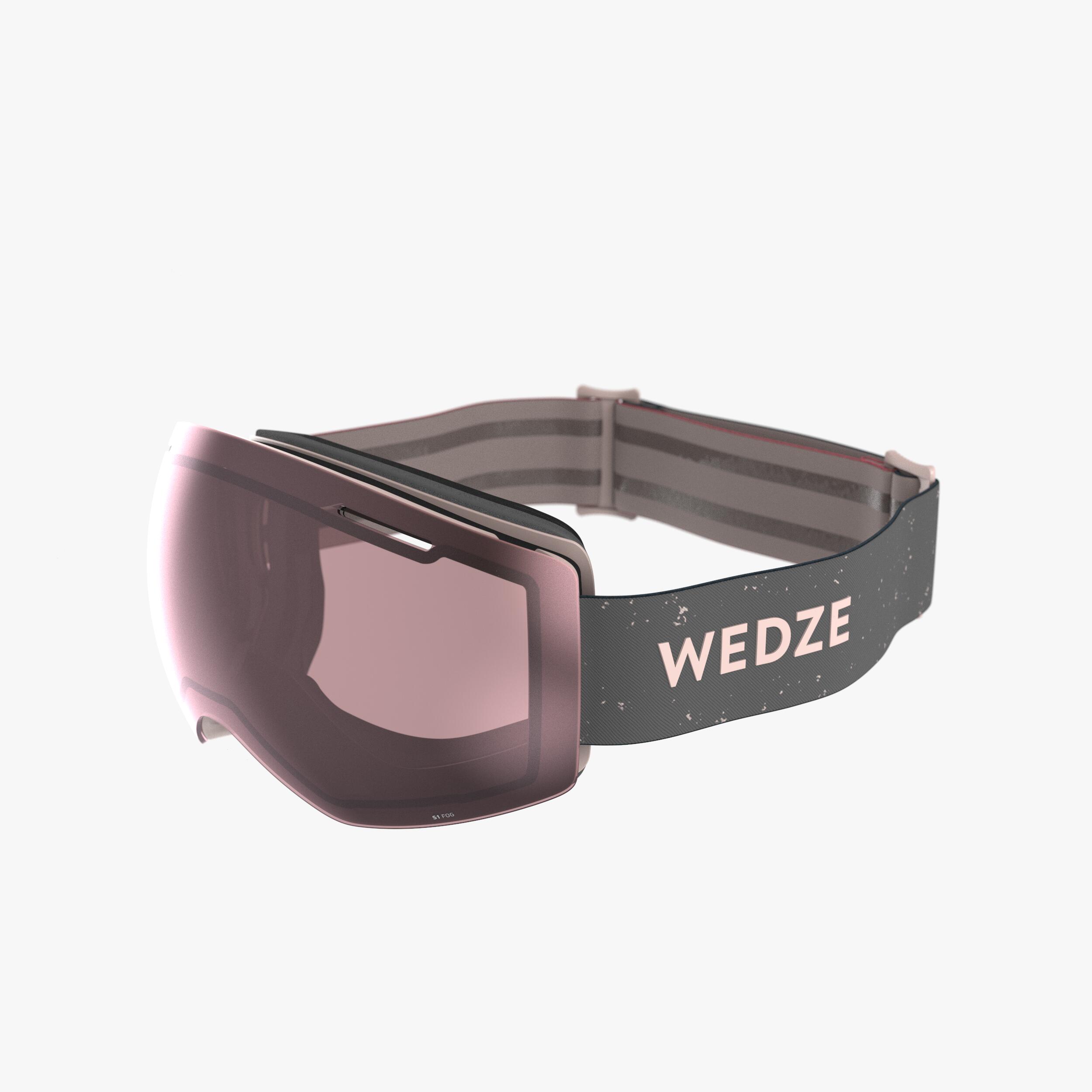 Wedze Skibrille Snowboardbrille G 900 Schlechtwetter Erwachsene/Kinder rosa