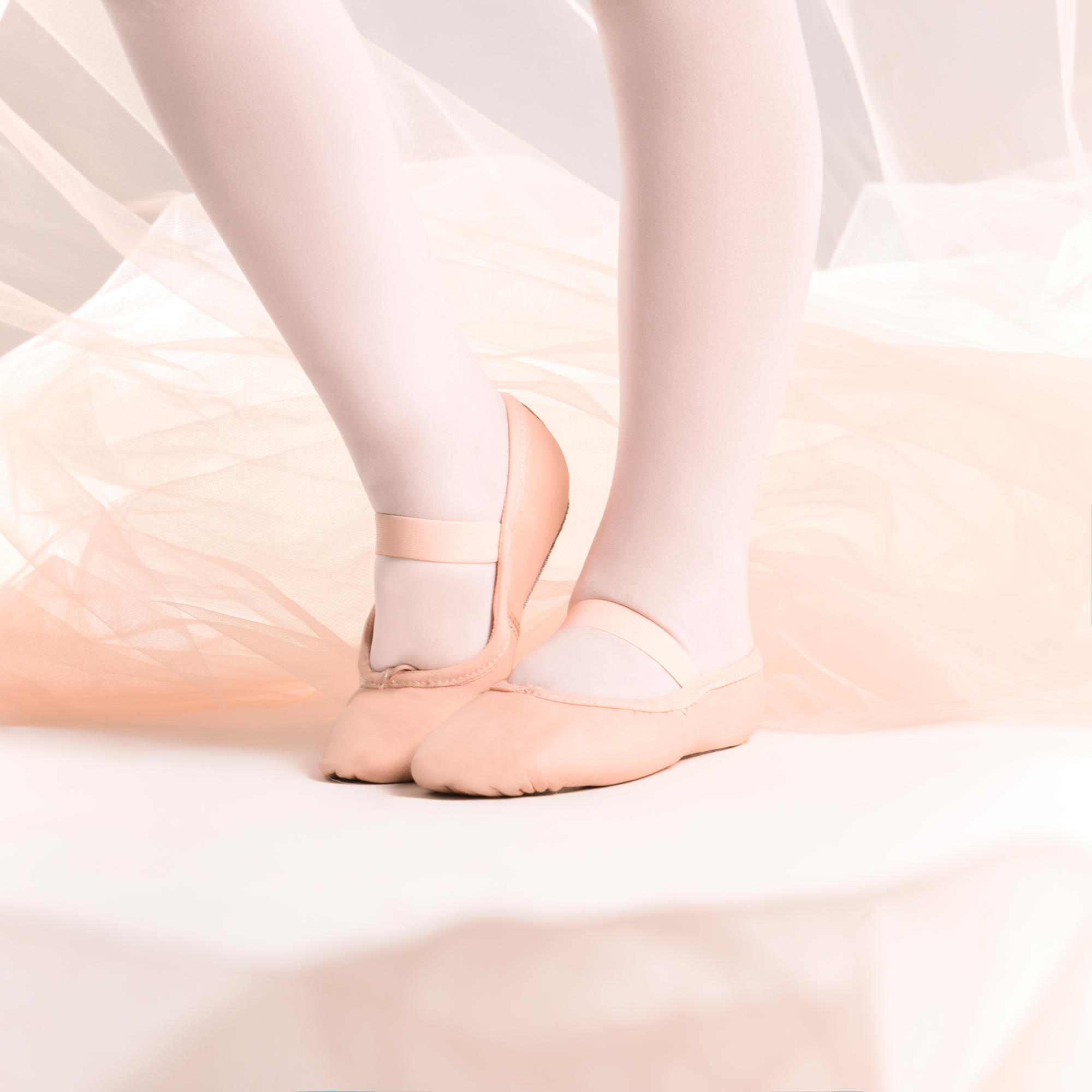 Starever Ballettschläppchen, durchgehende Sohle Leder rosa