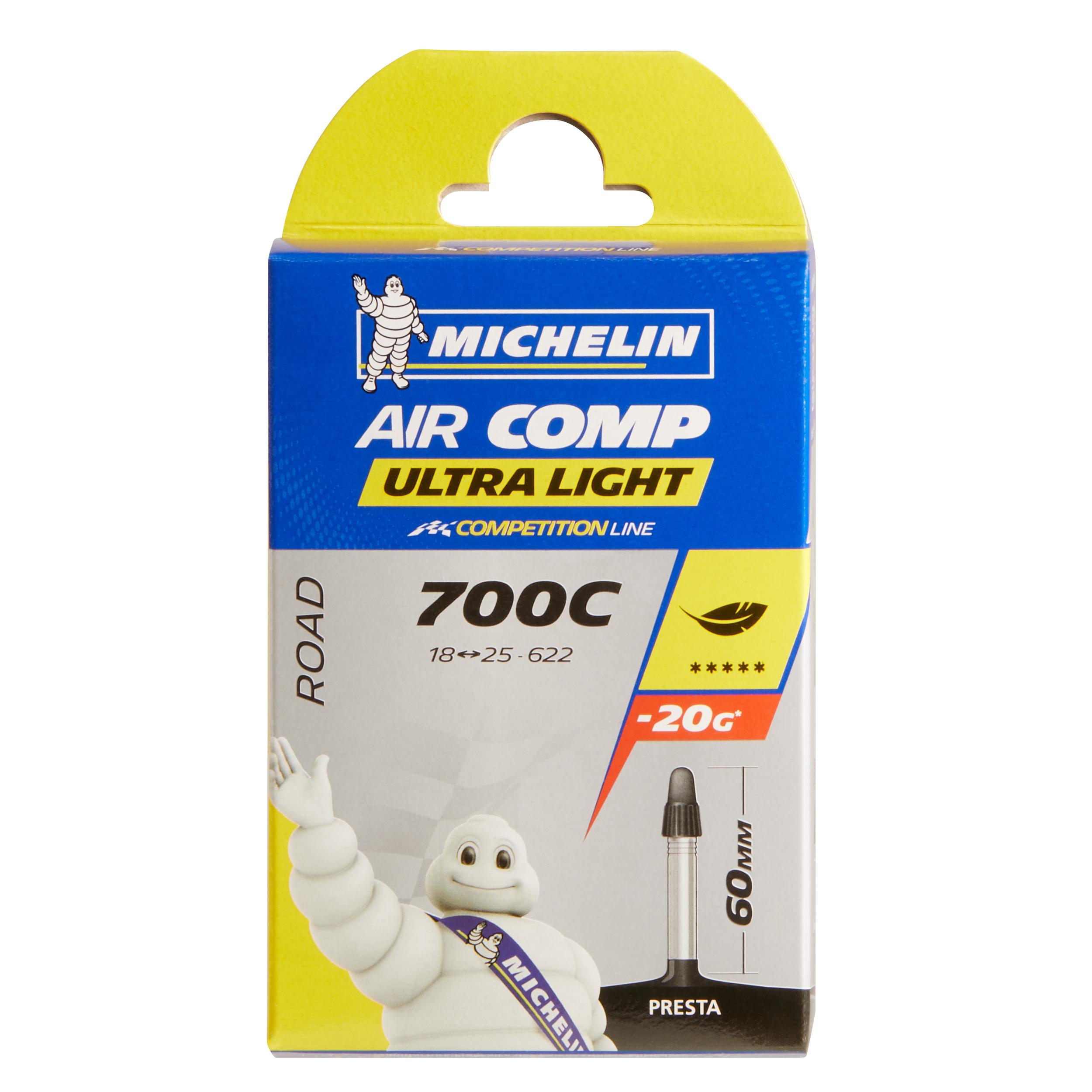 Michelin Fahrradschlauch 700 × 18/25 Ultralight französisches Ventil (Presta) 60 mm