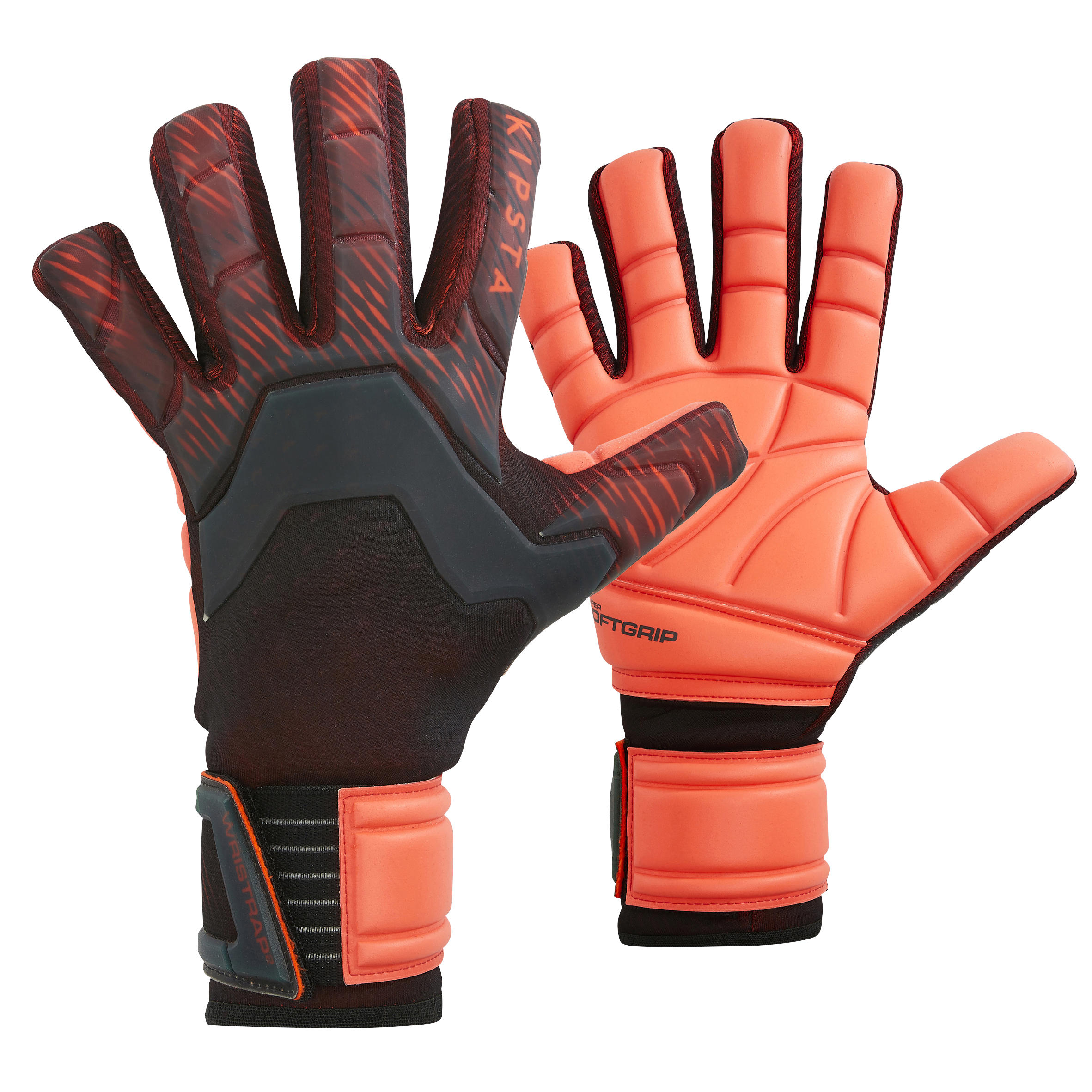 Kipsta Torwarthandschuhe F900 Cold Negative Schnittform Erwachsene schwarz/rot