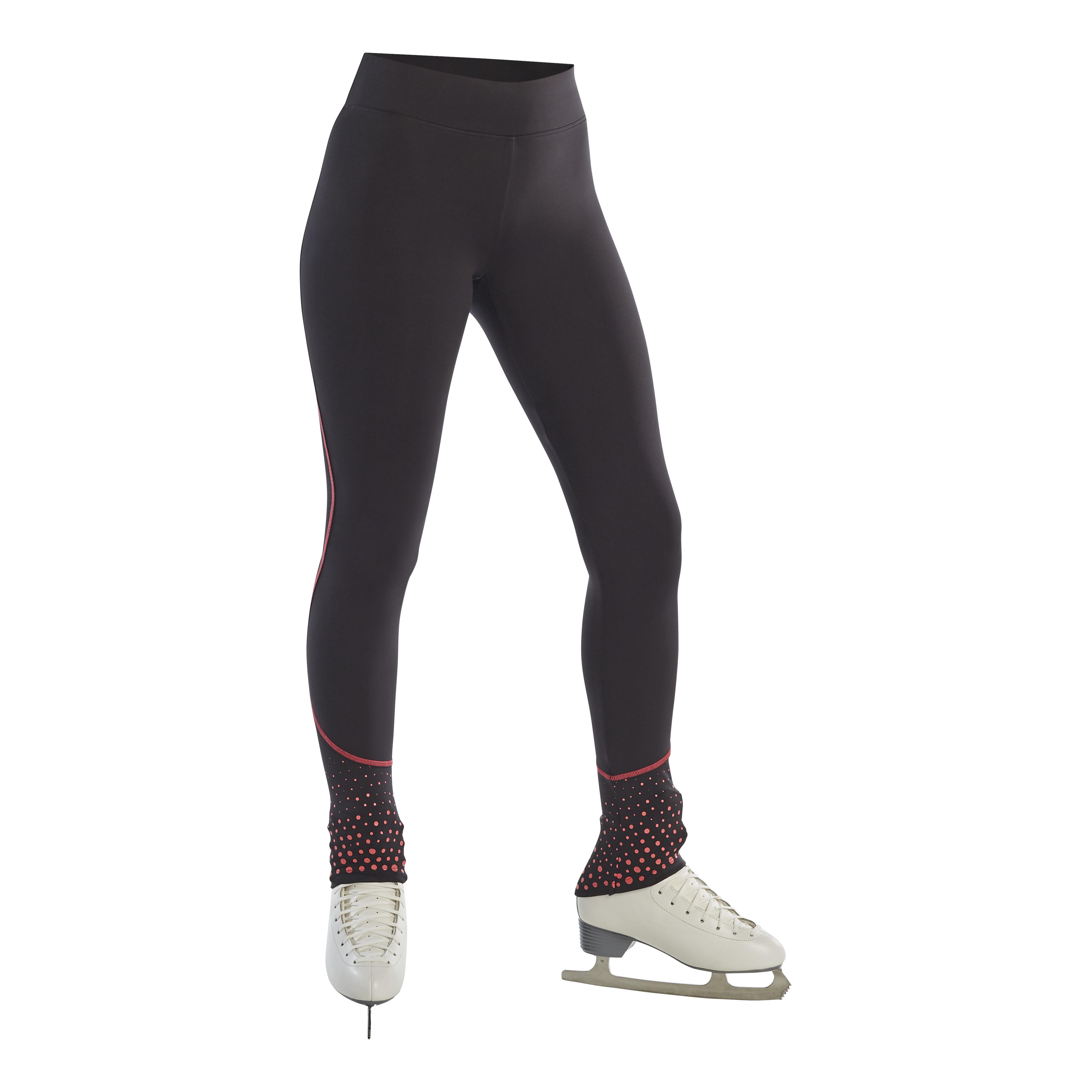 Axelys Trainings-Leggings Eiskunstlauf Erwachsene schwarz/pink